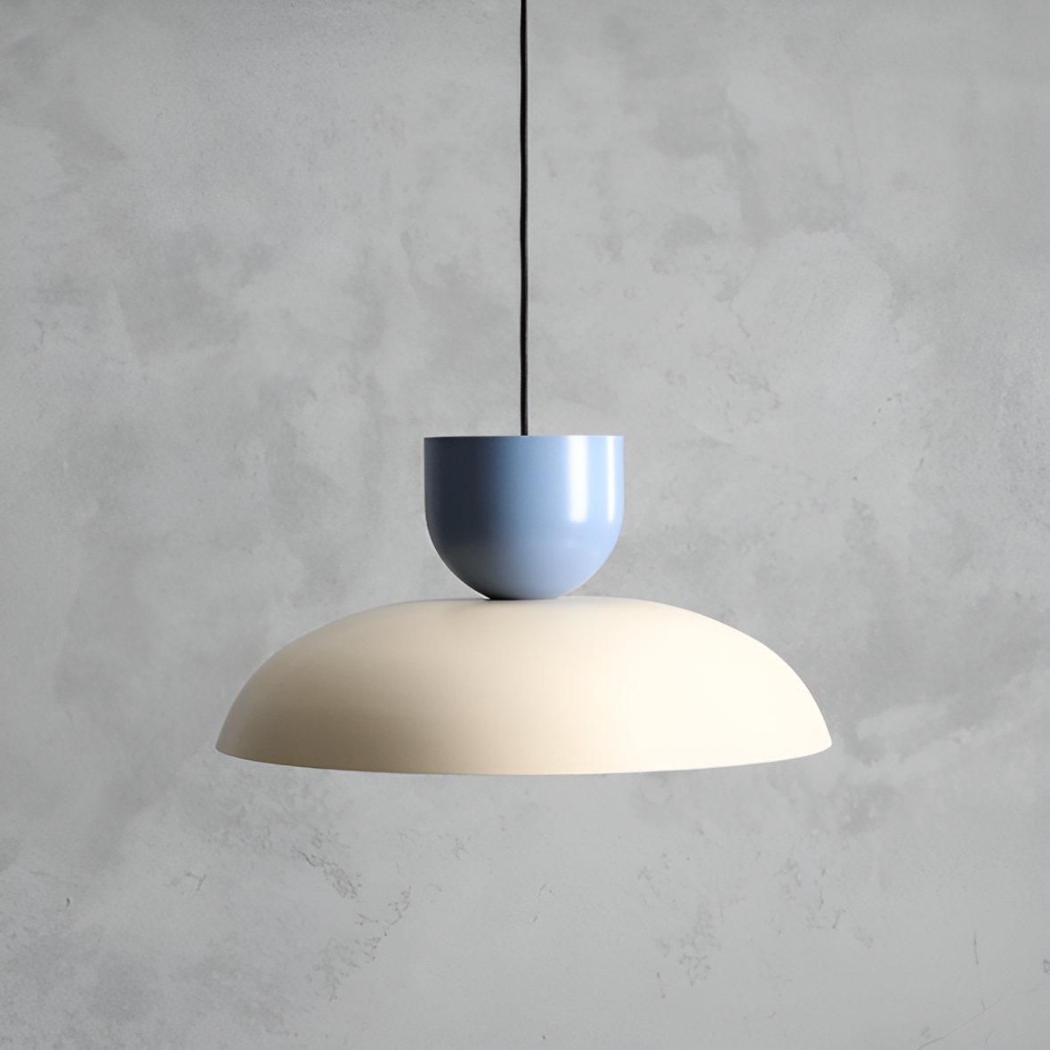 Hanging lamp Ella cream with blue