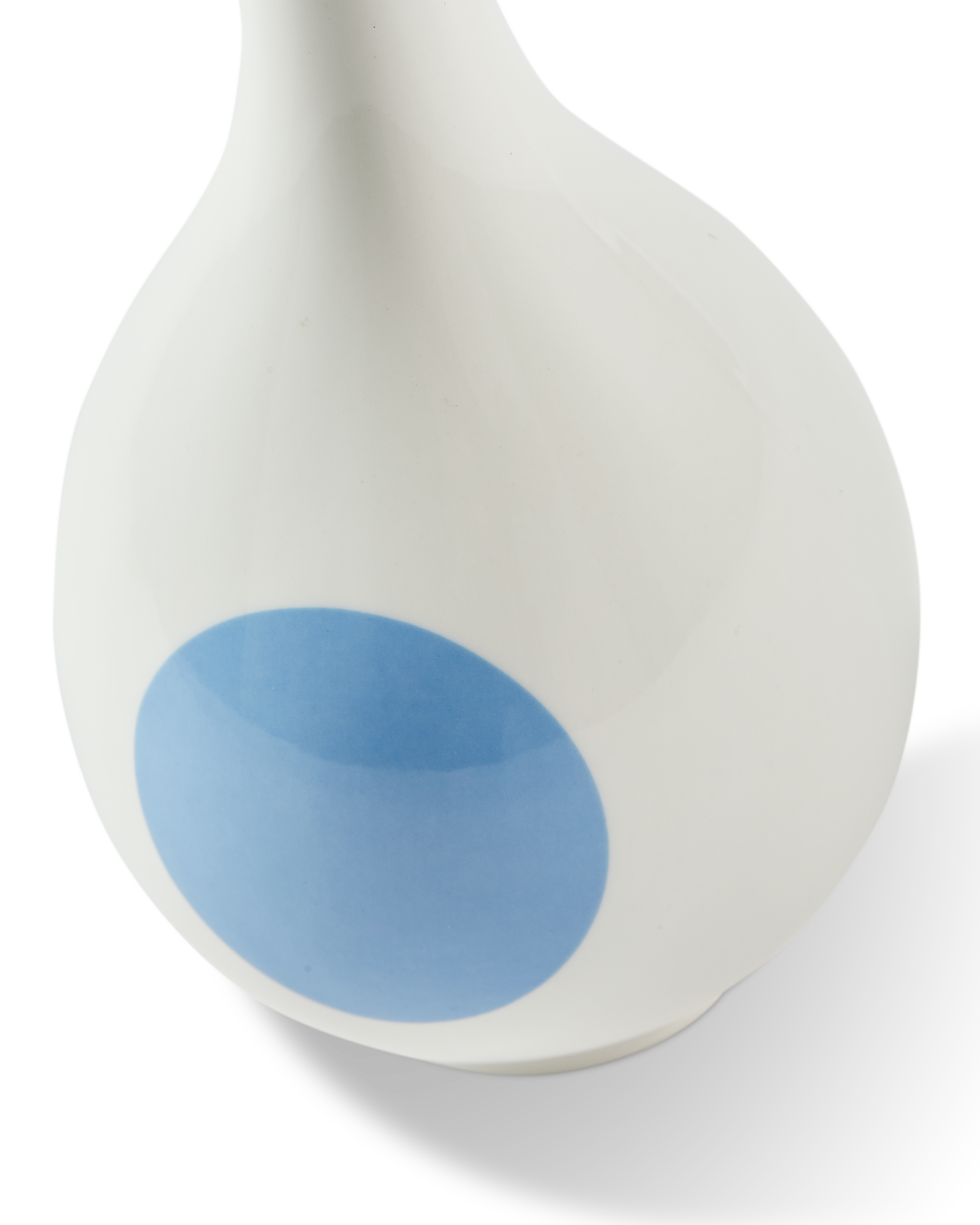 SMALL BIRD White Vase with Blue