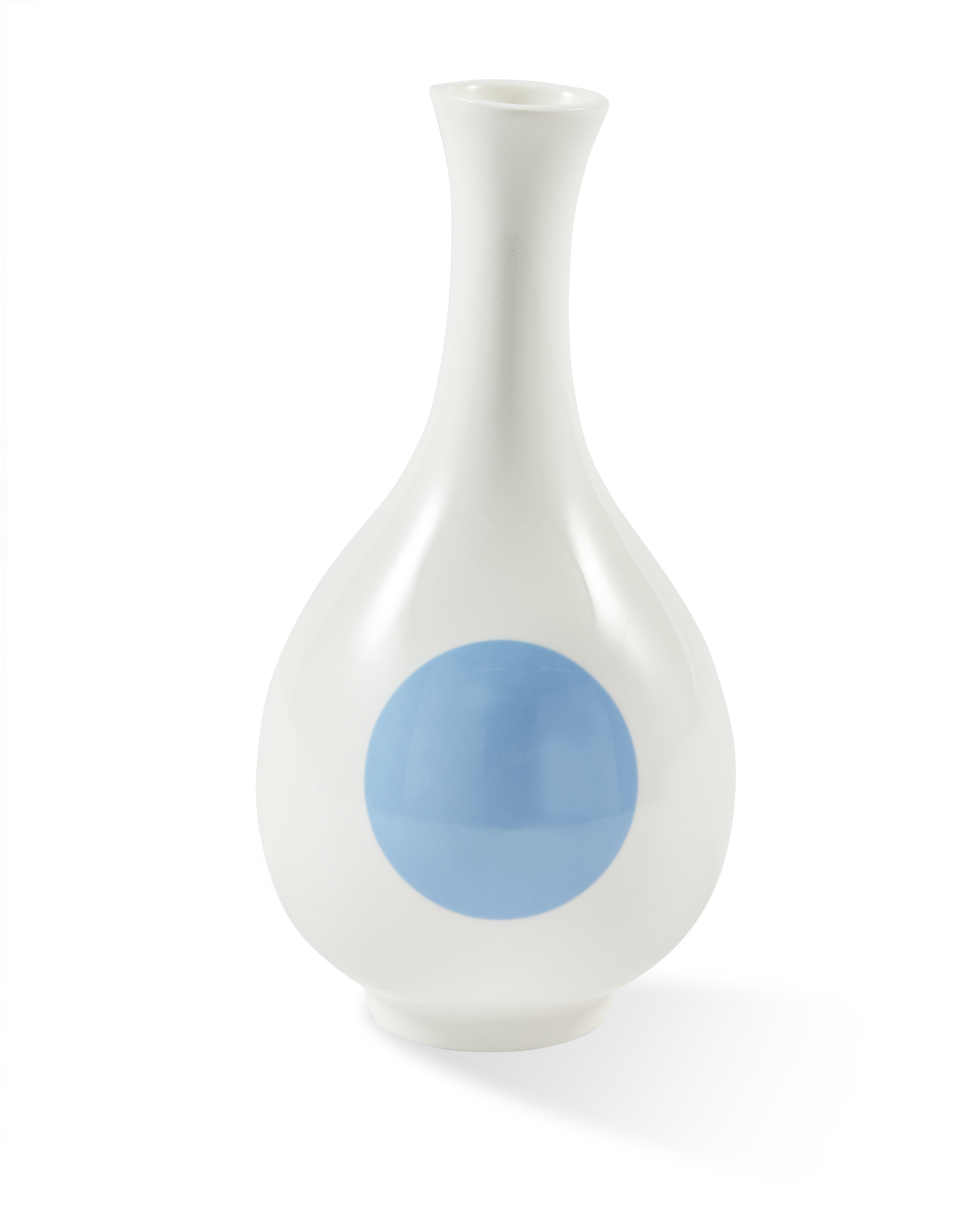 SMALL BIRD White Vase with Blue