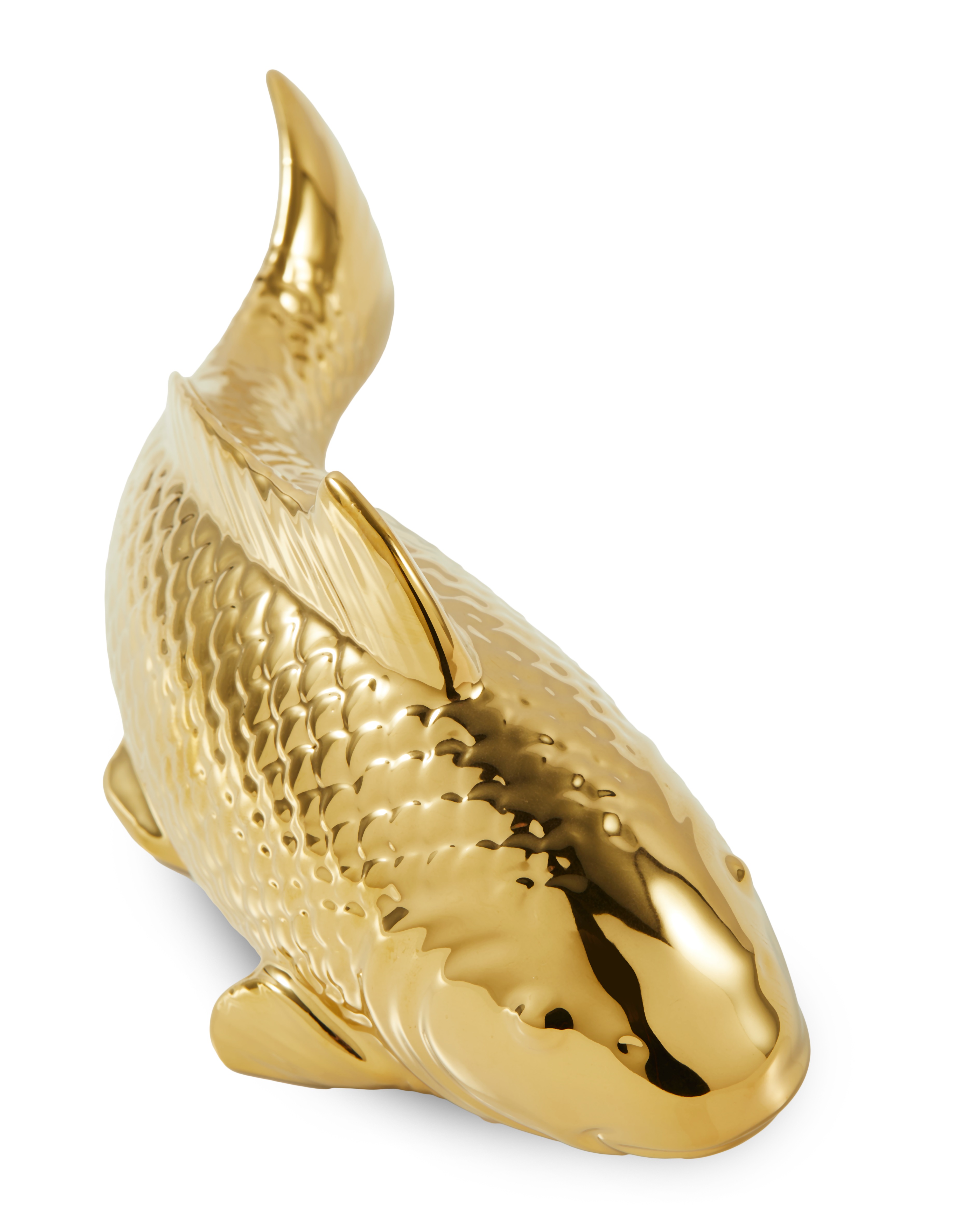 Decorative Plate FISH White with Gold