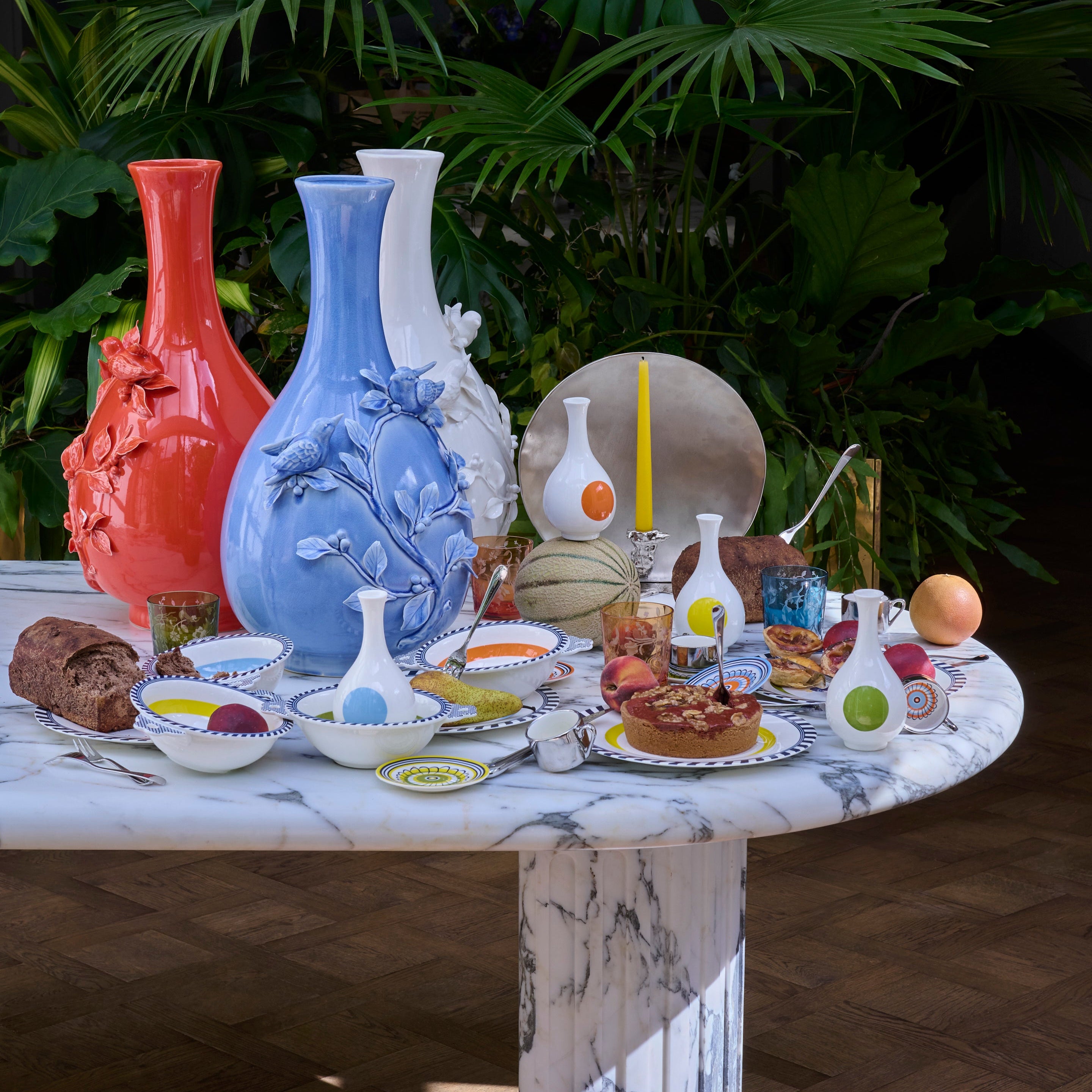 Wazon 3D VÖGEL blau