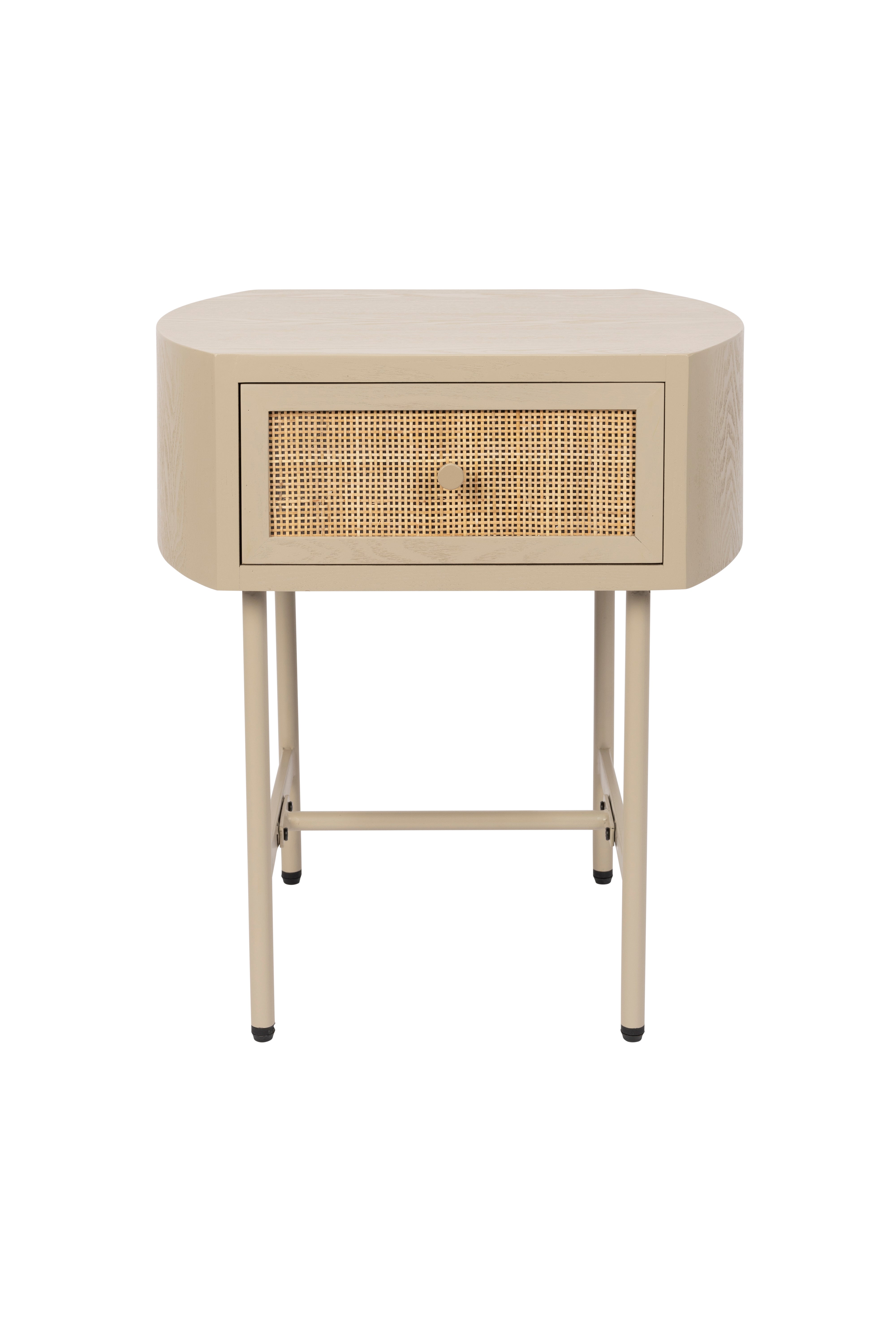 Amaya Beige Table mit Rattan