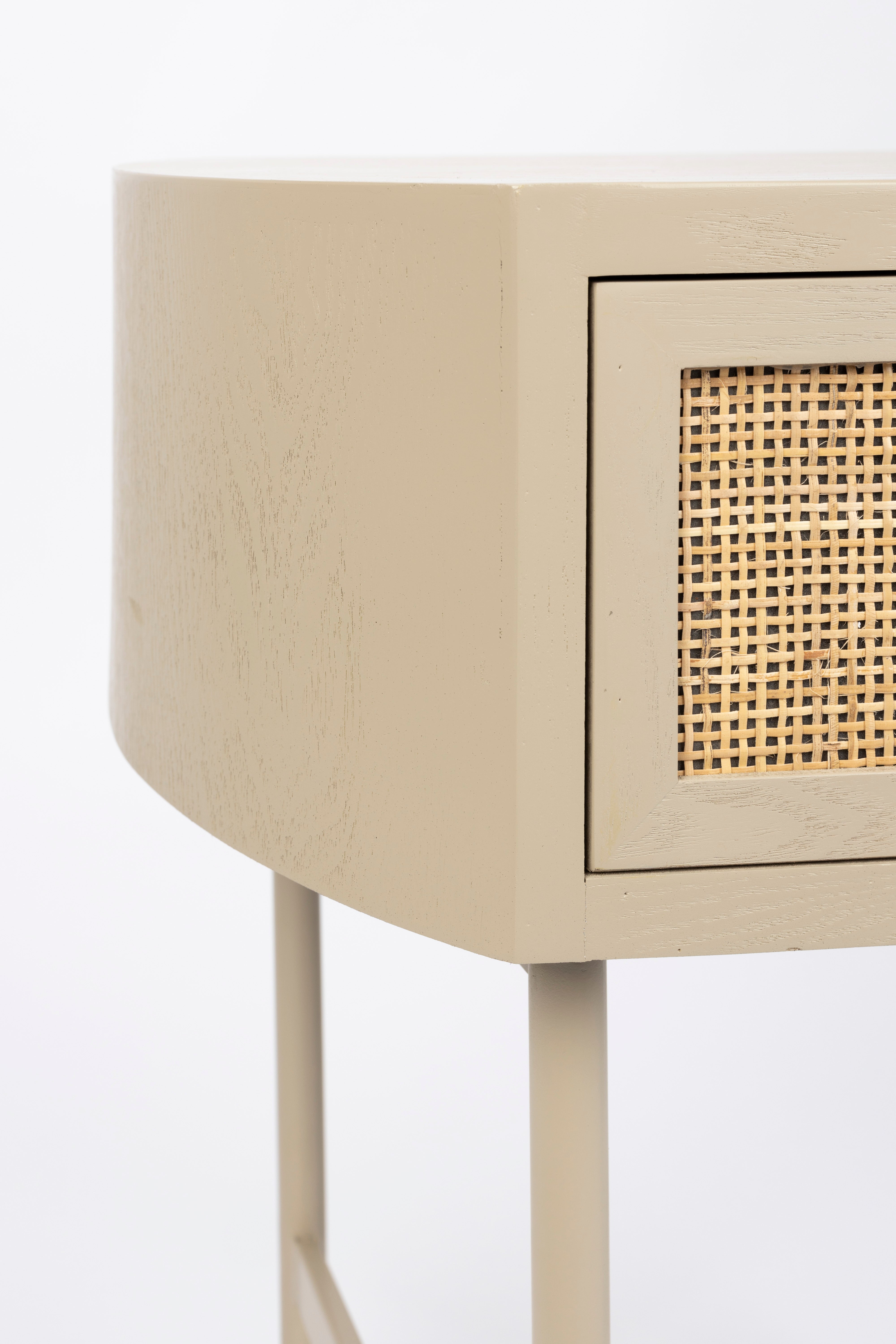 Amaya Beige Table mit Rattan