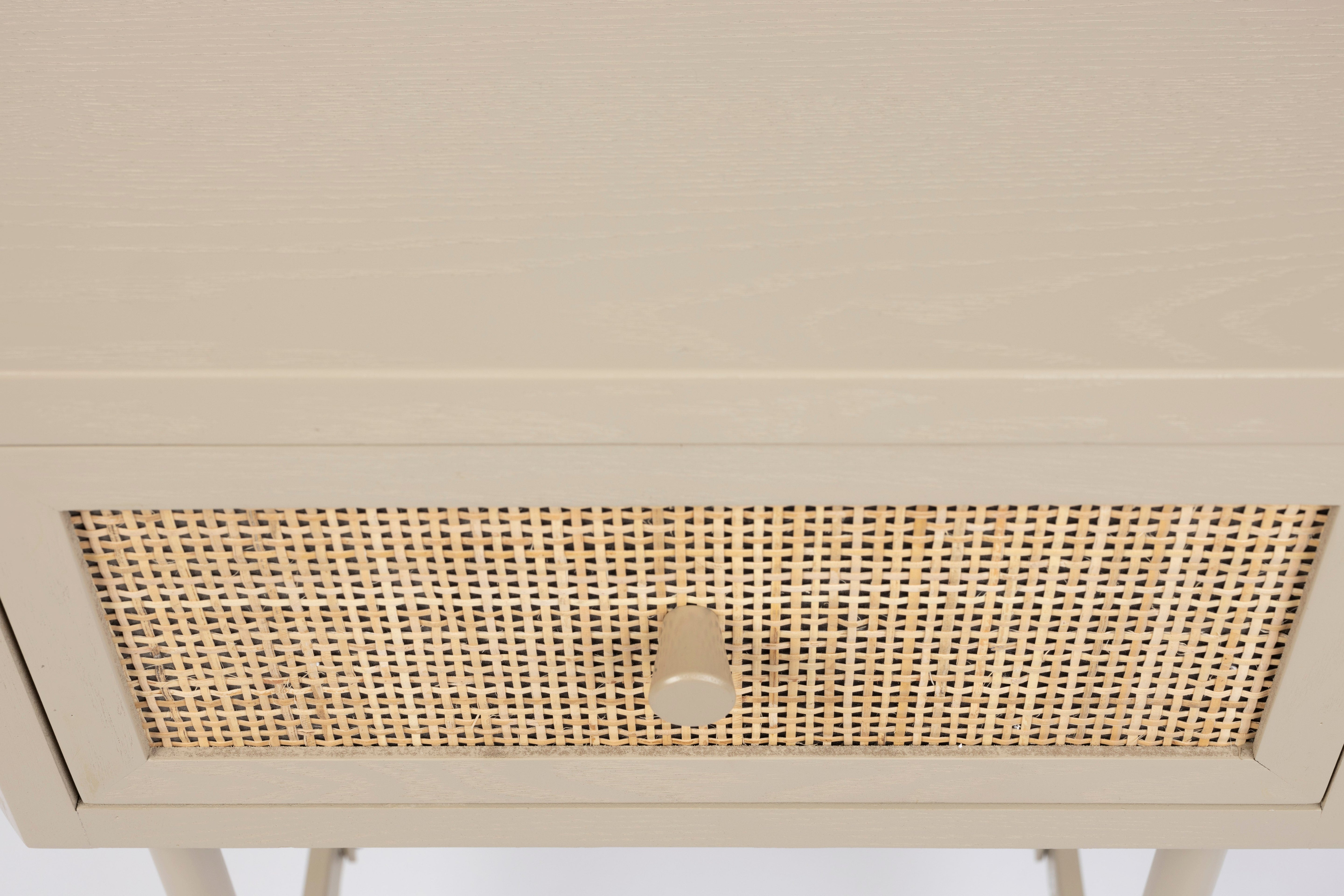 Amaya Beige Table mit Rattan