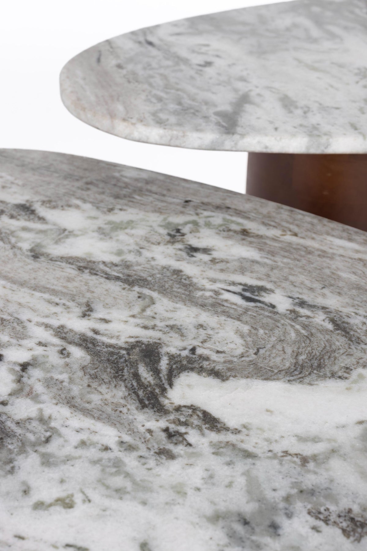 Set of tables bitch white marble with mango wood