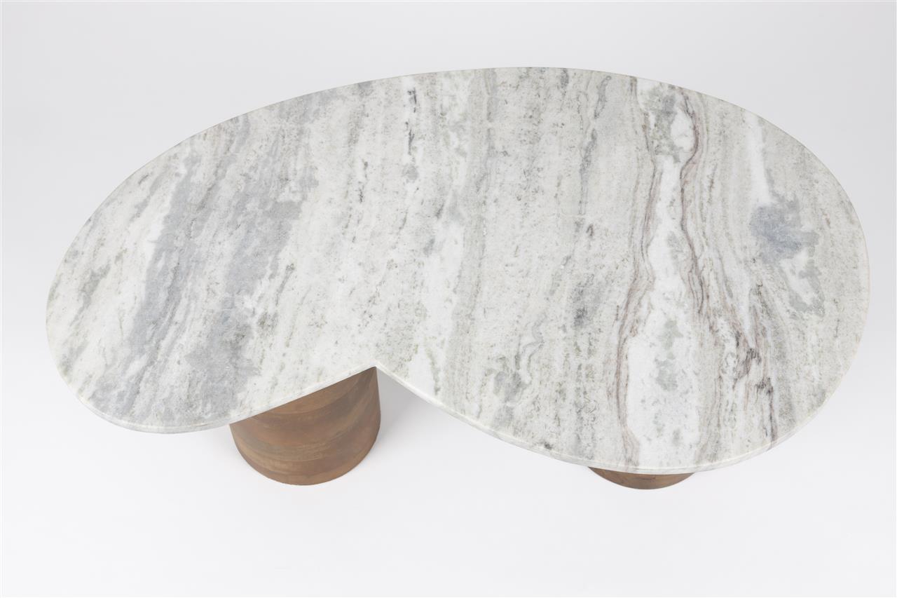 Couchtisch PELI Marmor mit Mango-Holz