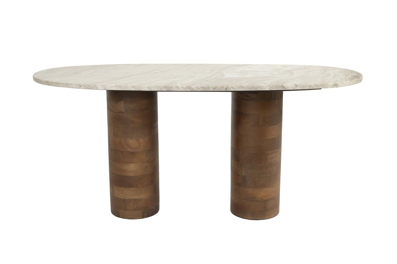 Runder Kaffeetisch KOUK aus Mangoholz