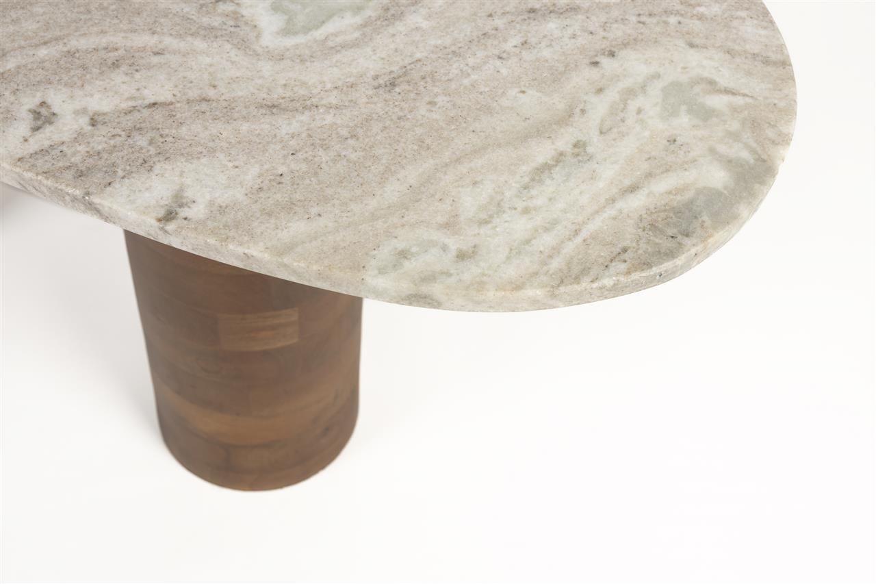 Runder Kaffeetisch KOUK aus Mangoholz