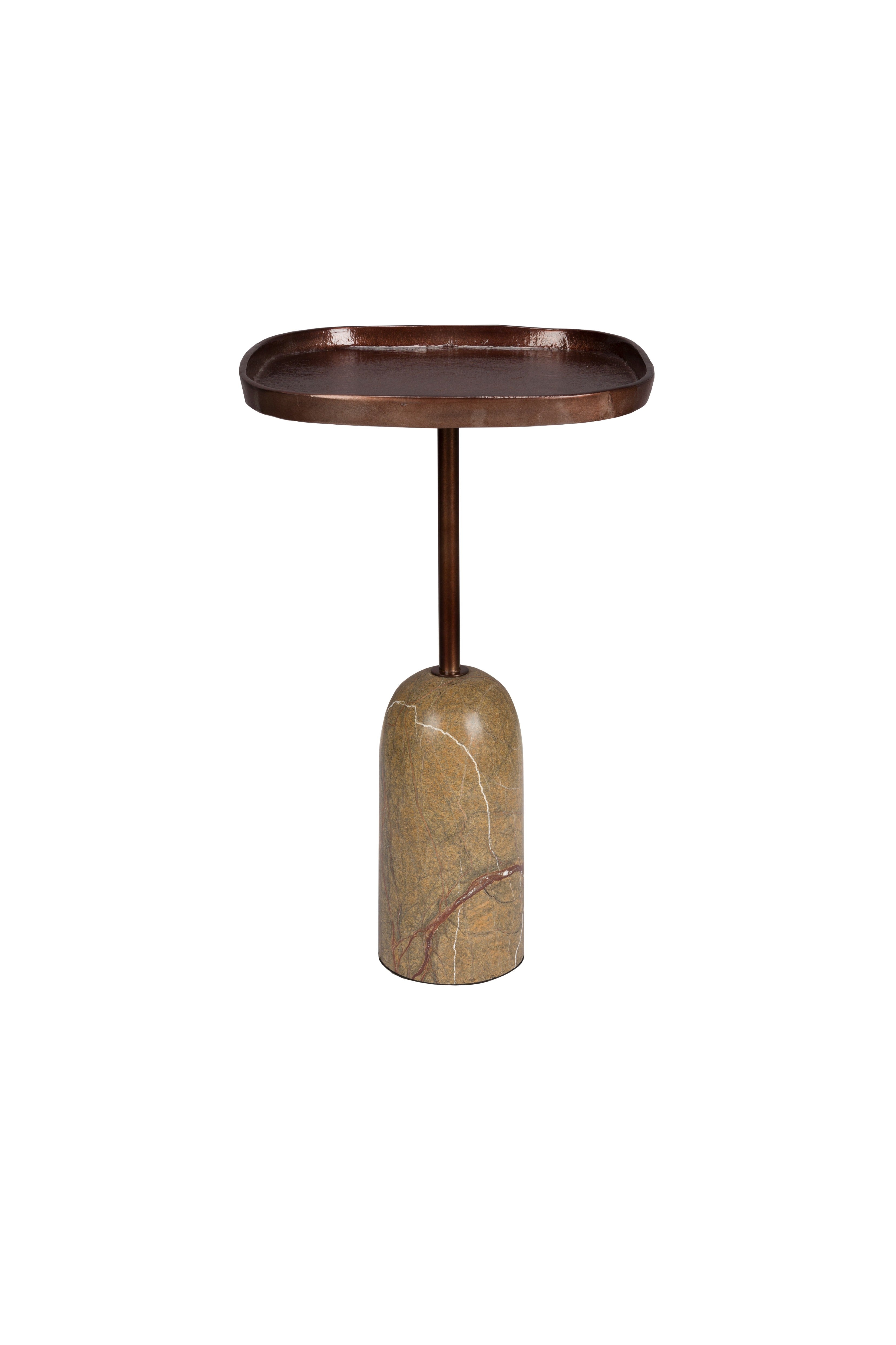 RIMO brown side table with marble base