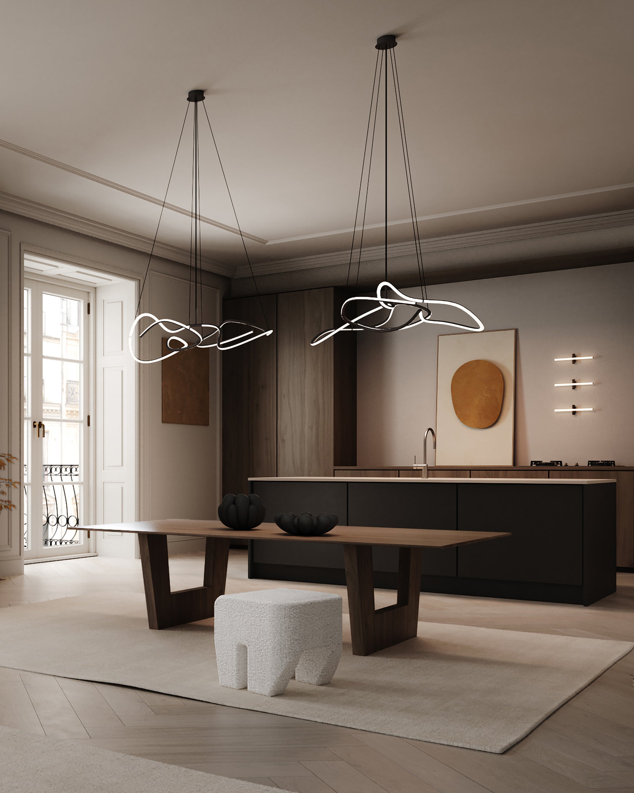 Geölte schwarze GHOST-Deckenleuchte