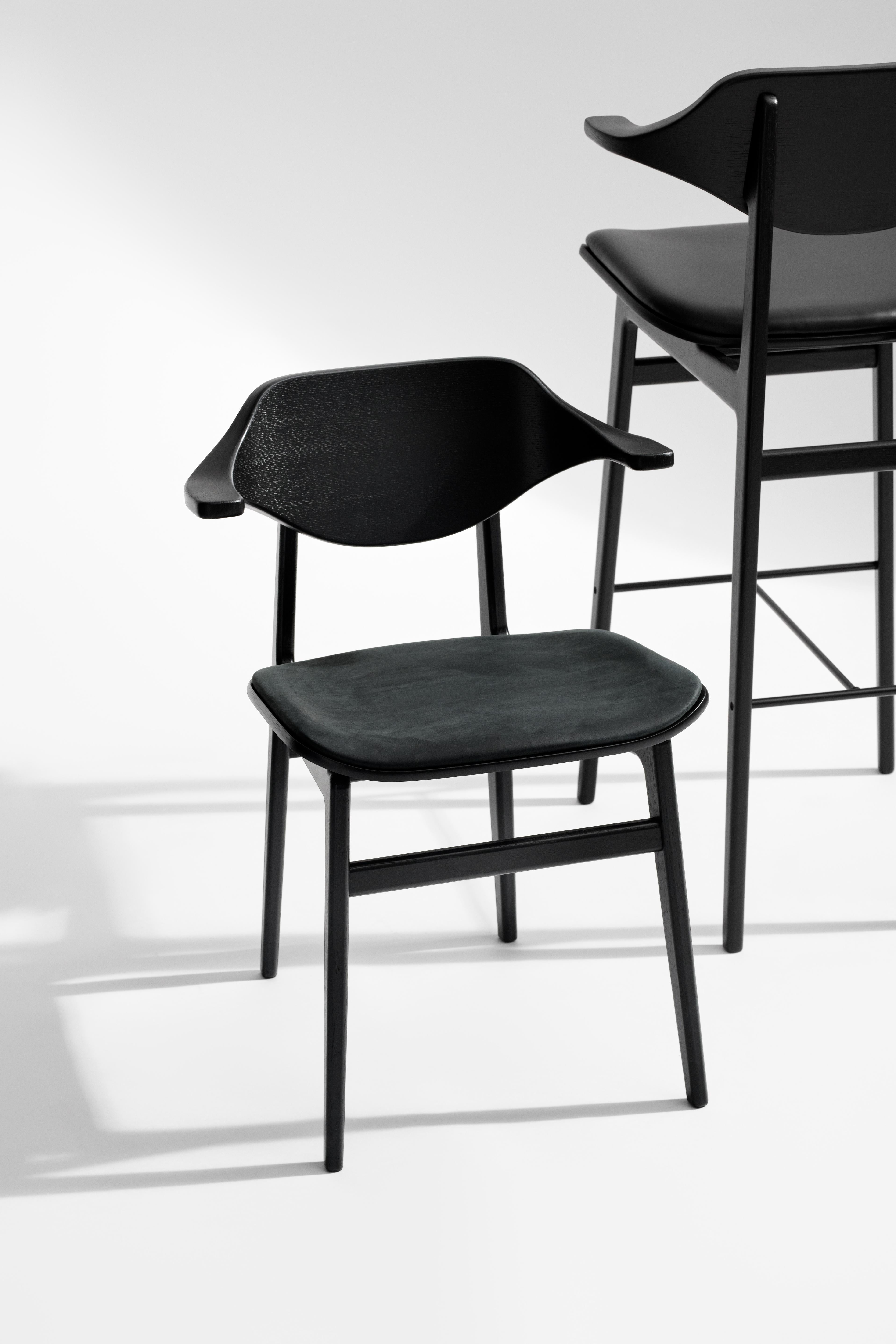 Customized BUFALA stool with a wooden base