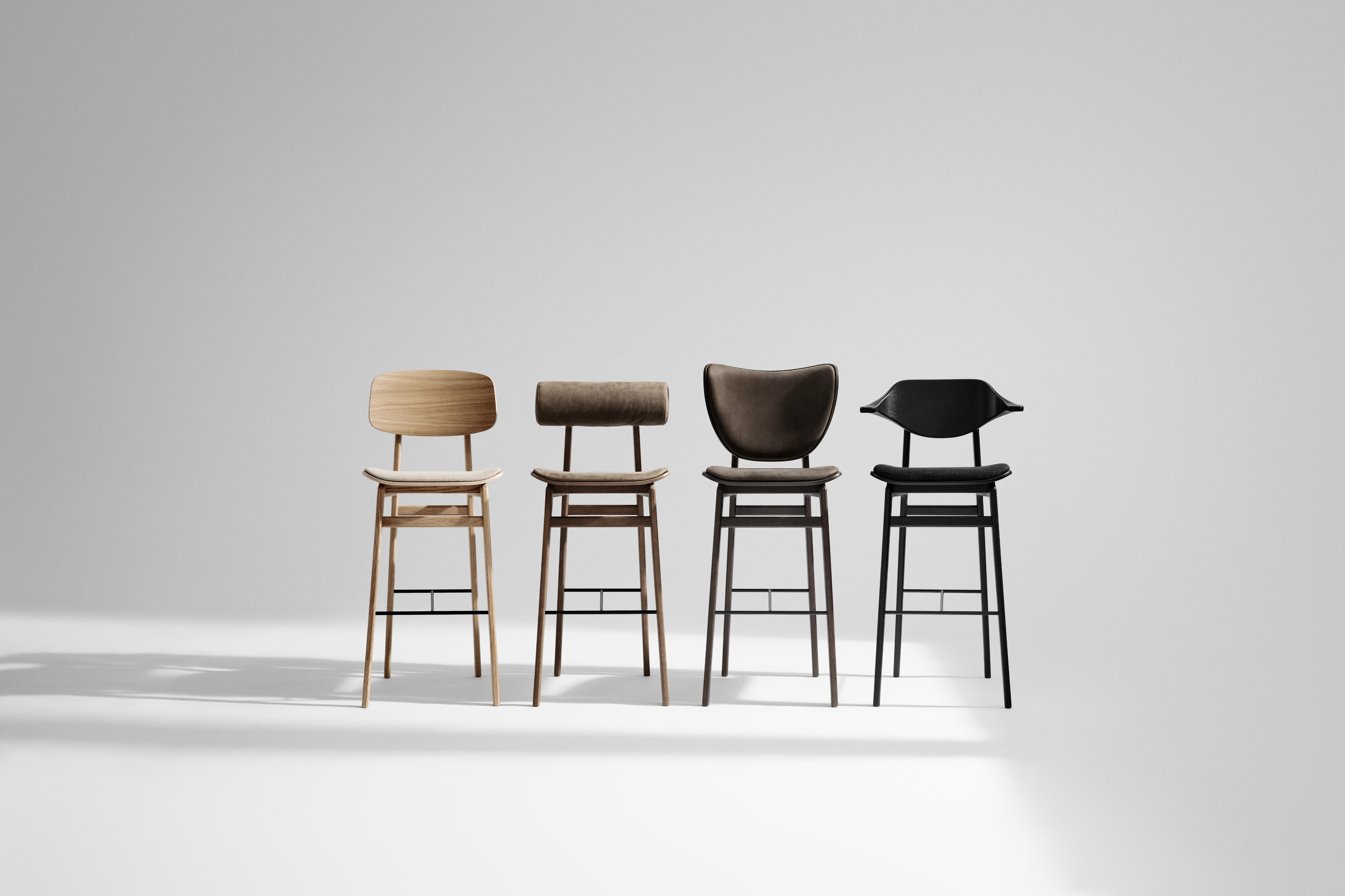 Customized BUFALA stool with a wooden base