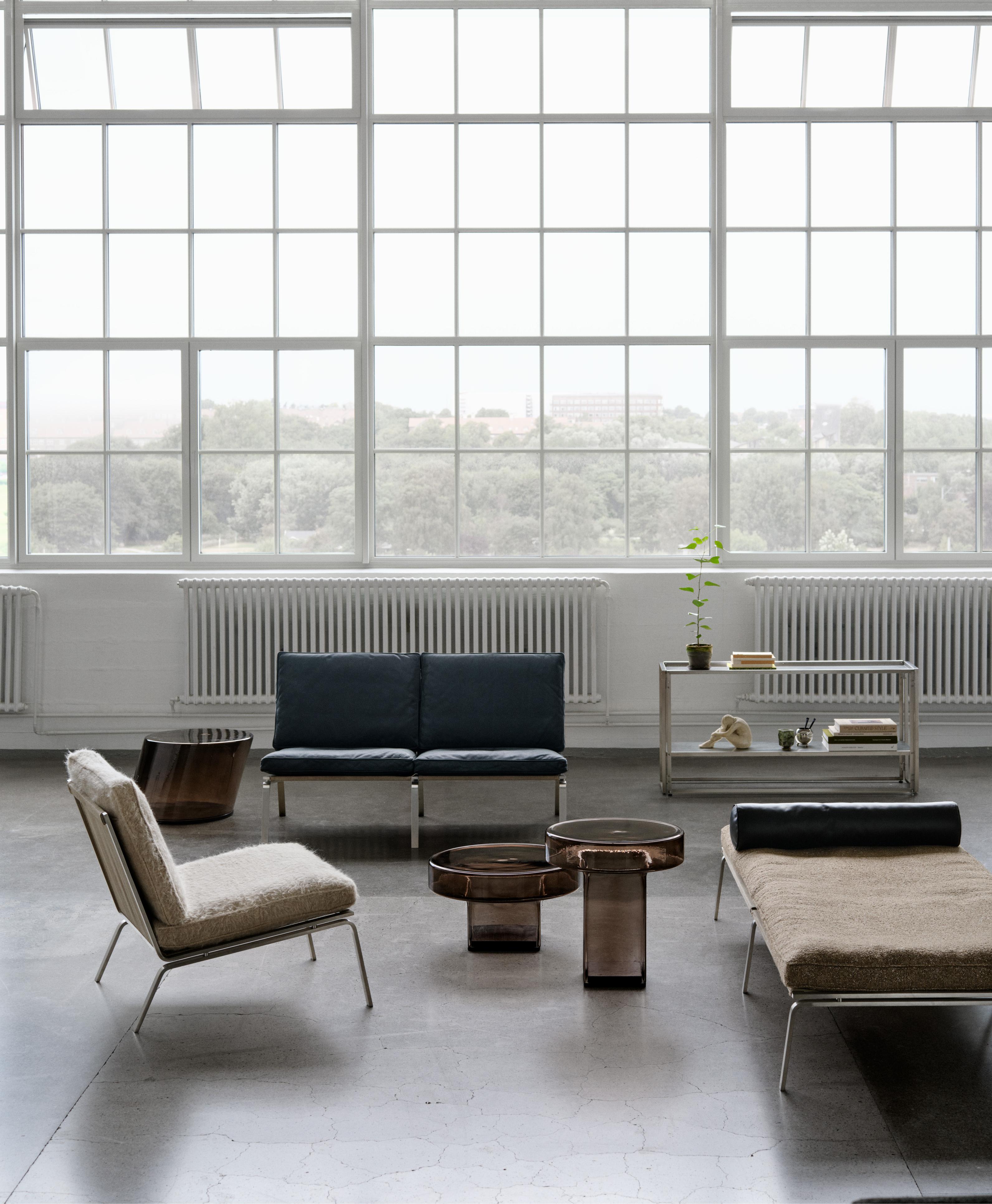 Beistelltisch NAKED bernsteinfarbenes Glas