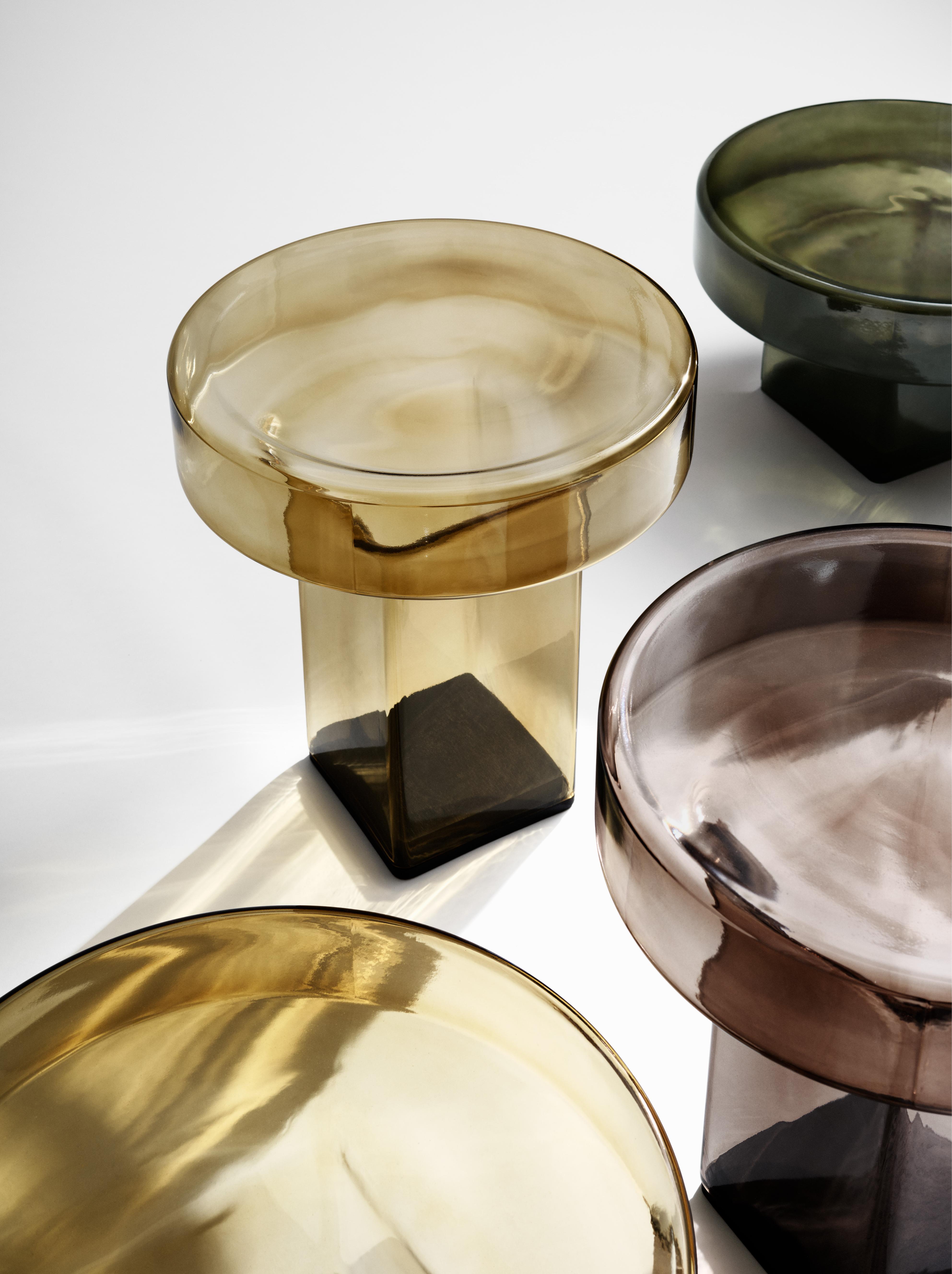 Kaffeetisch NAKED grünes Glas