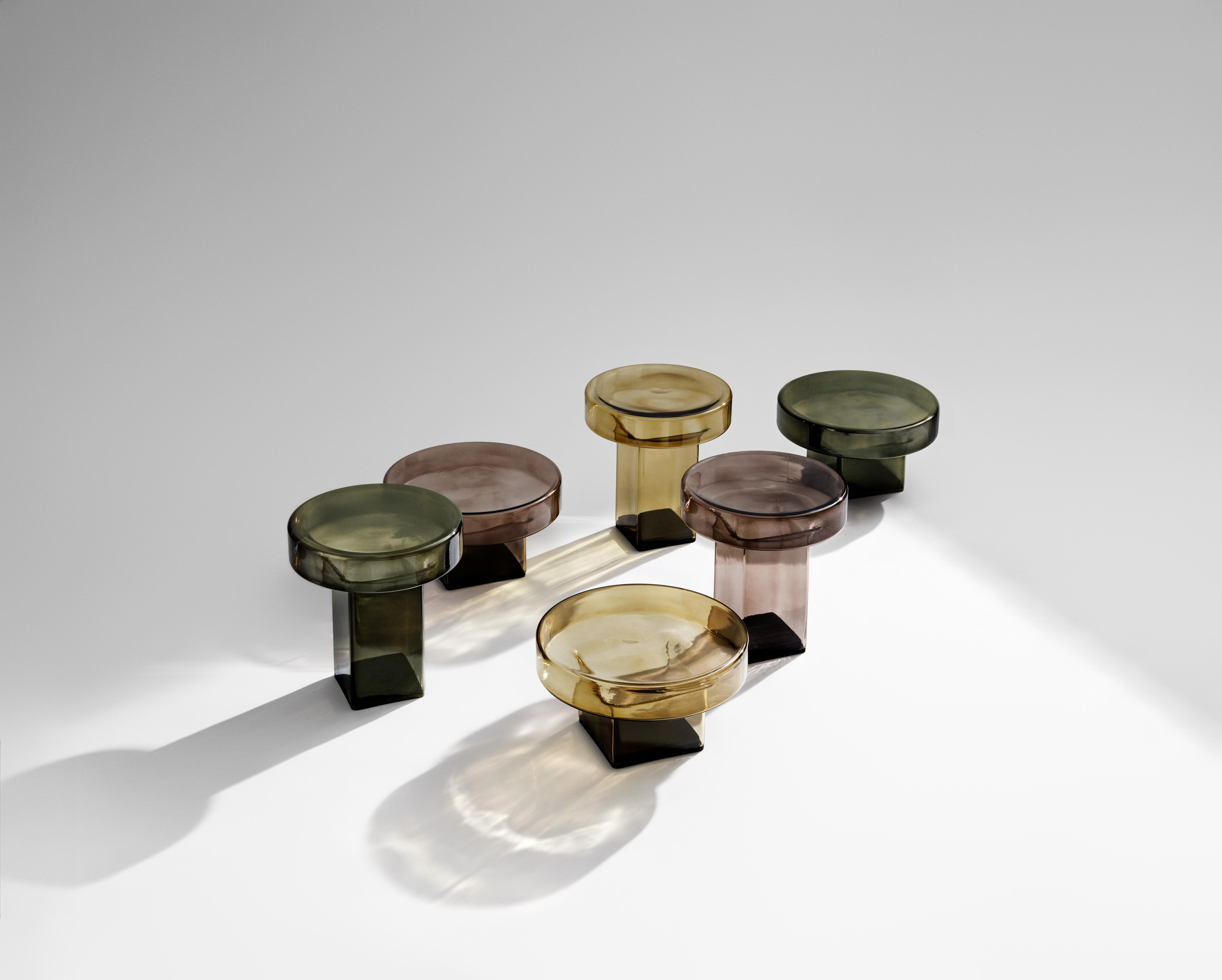 Kaffeetisch NAKED grünes Glas