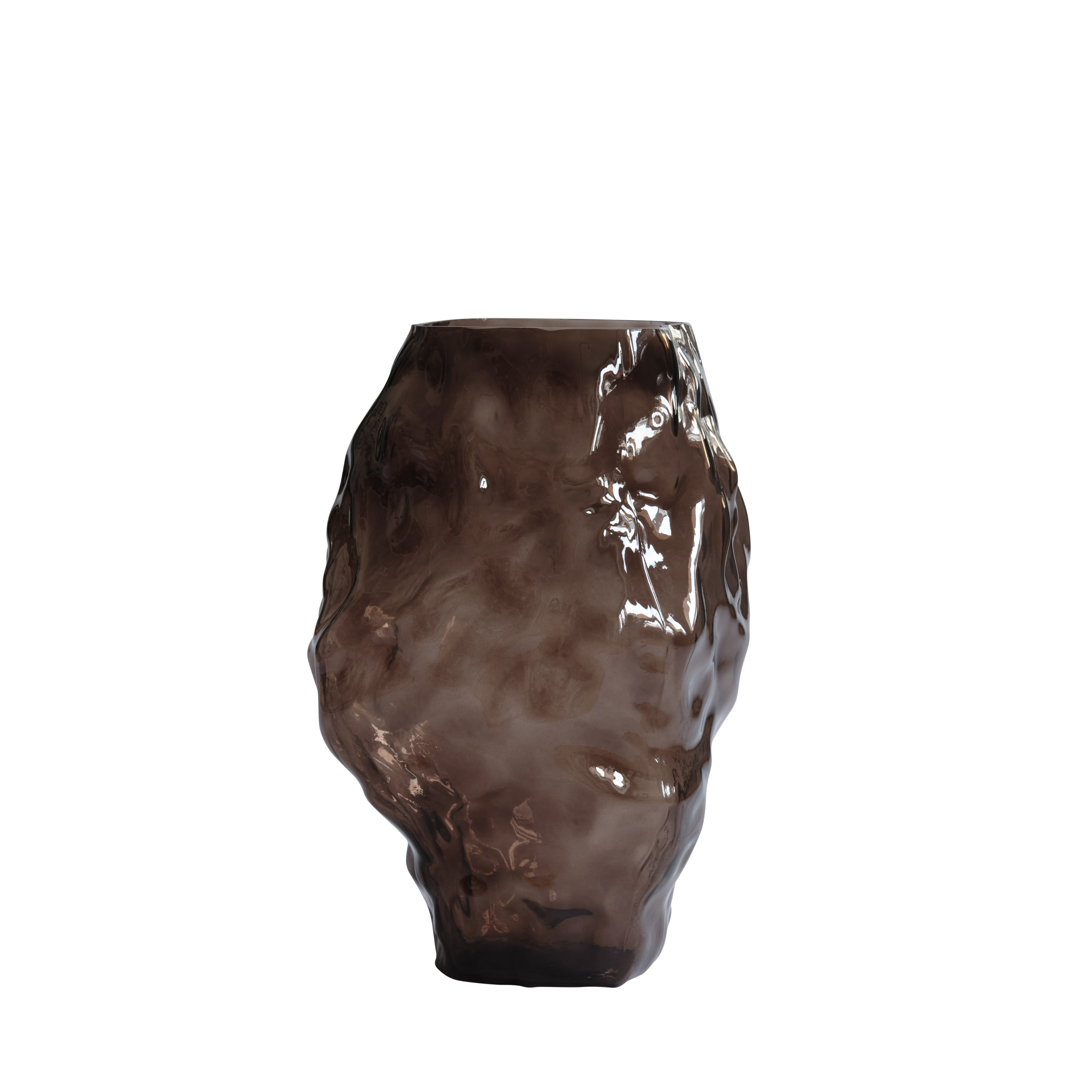 KATACHI Vase Brown Glass