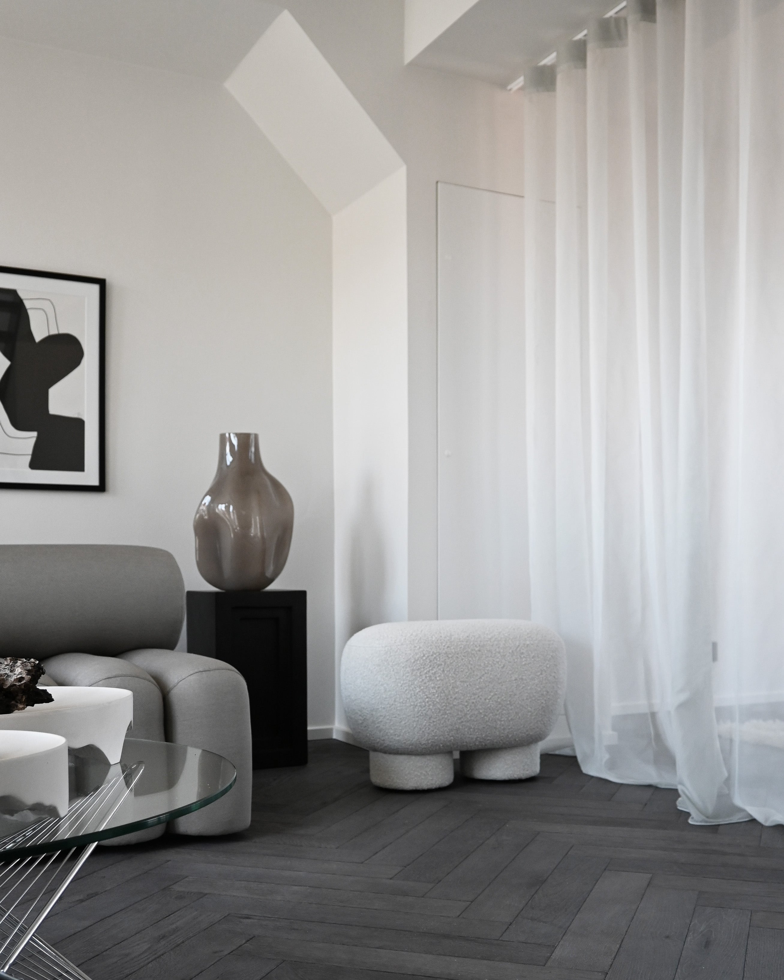 Vase BAKKU dunkelbeige Glas