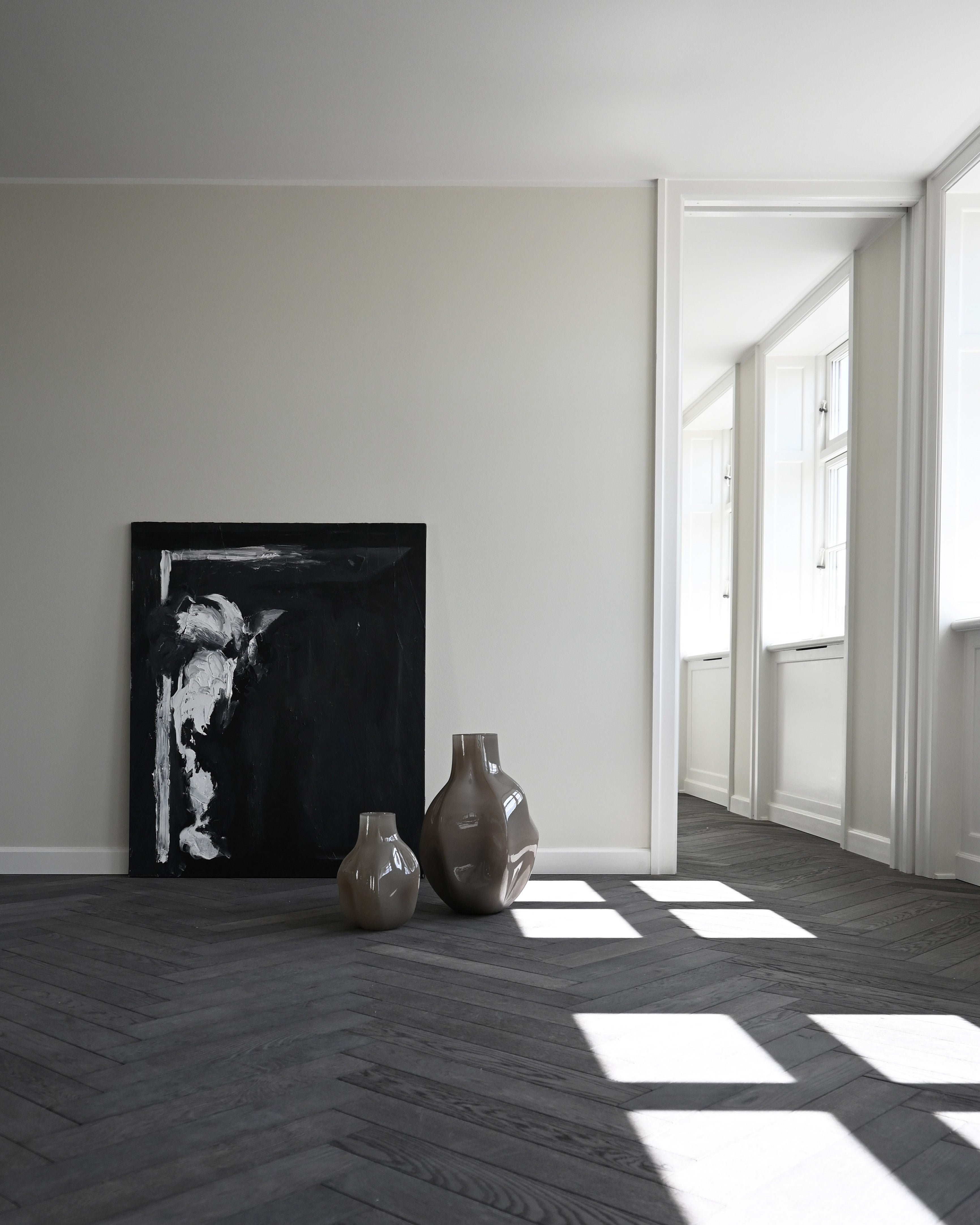 Vase BAKKU dunkelbeige Glas