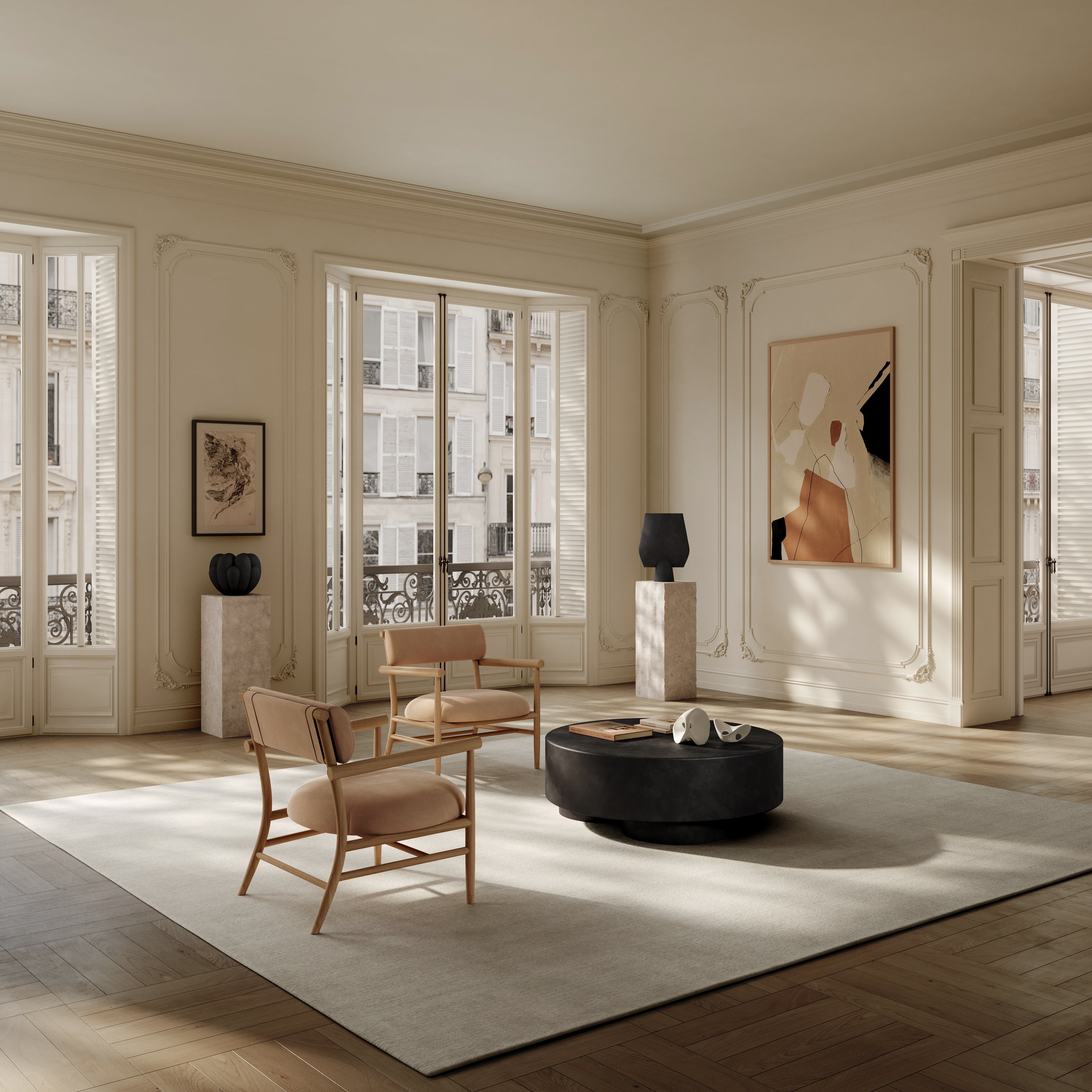 Fotel NAMA ciepły beżowy nubuk