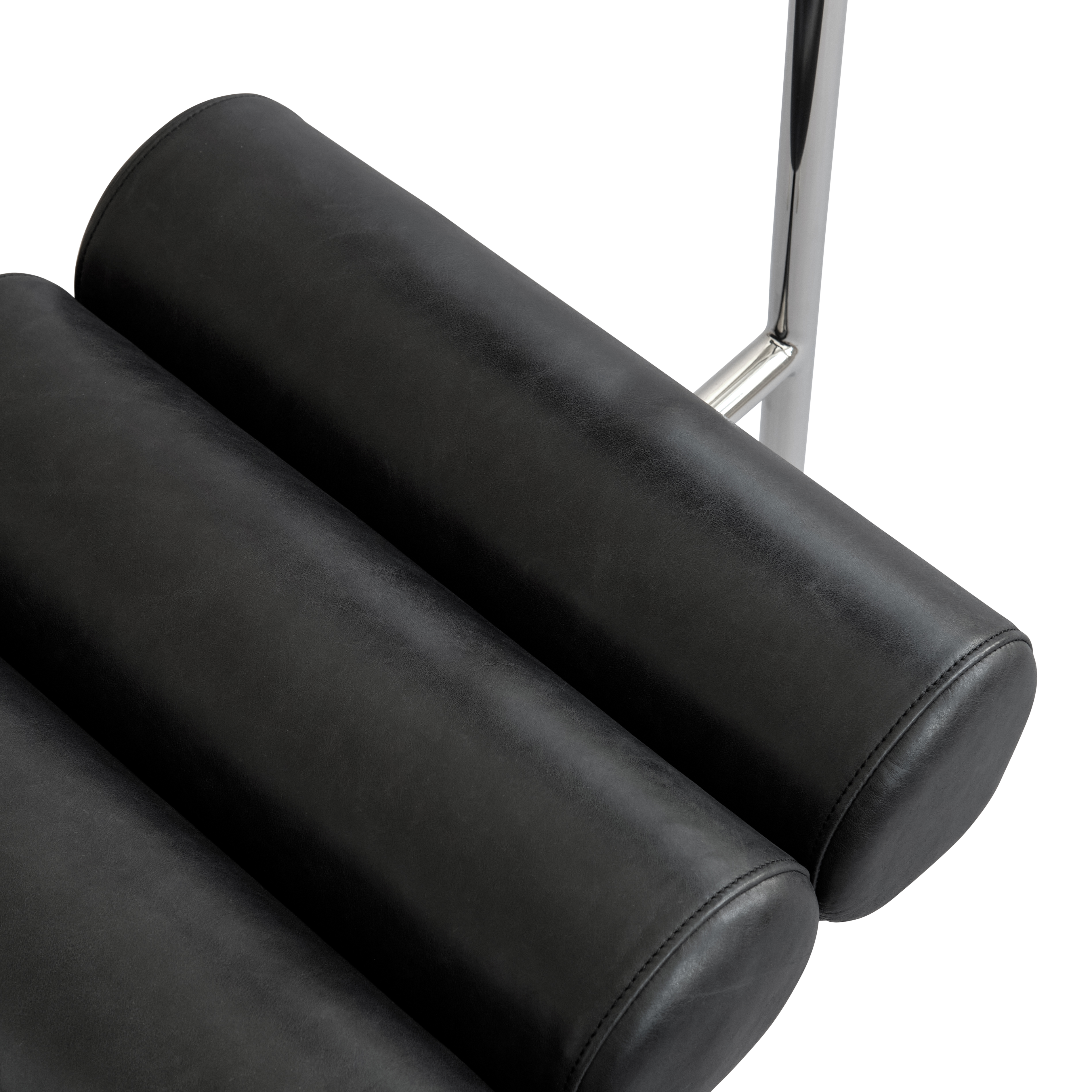 Stuhl HIRO schwarz mit verchromtem Gestell