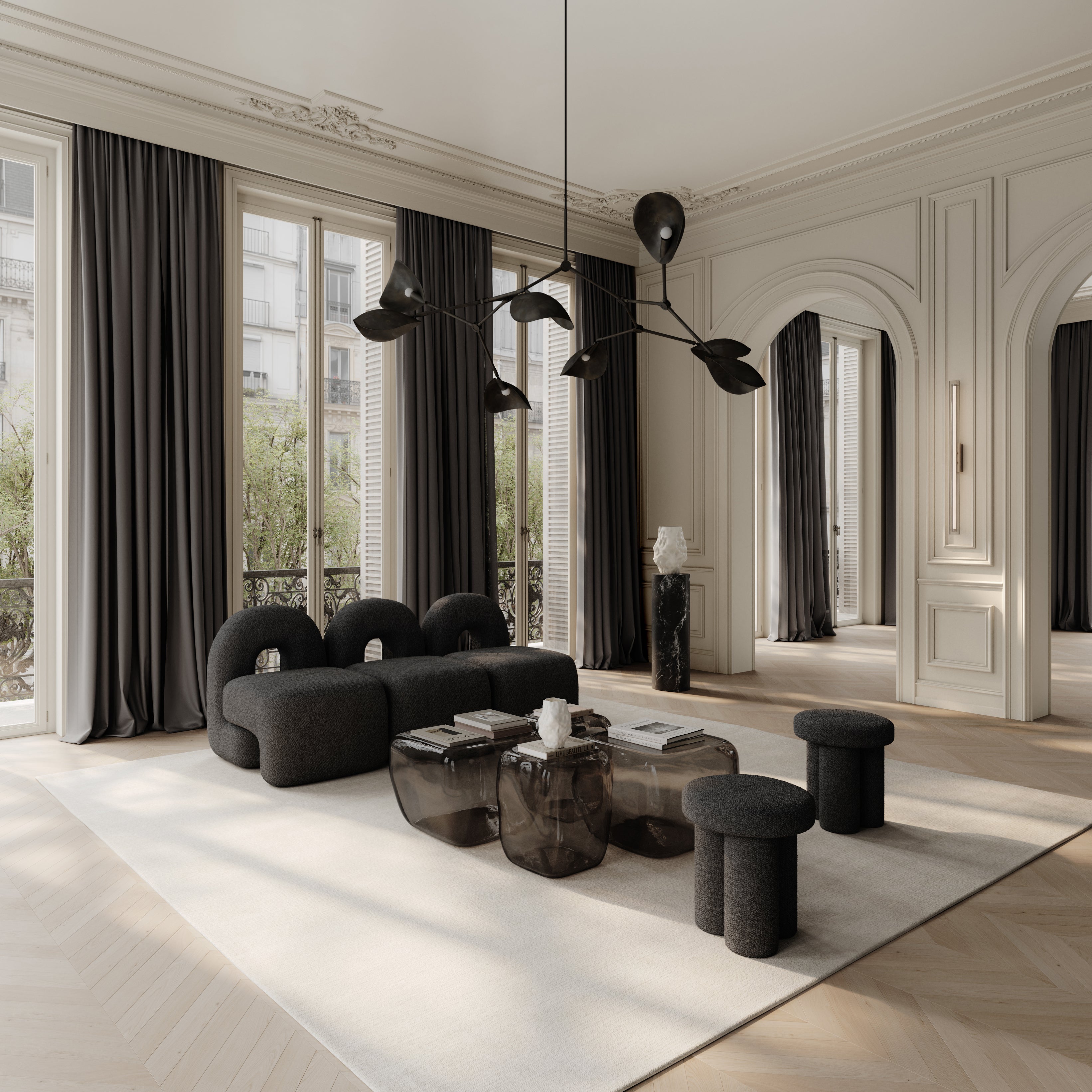 ISHI Coffee Table Brown Glass