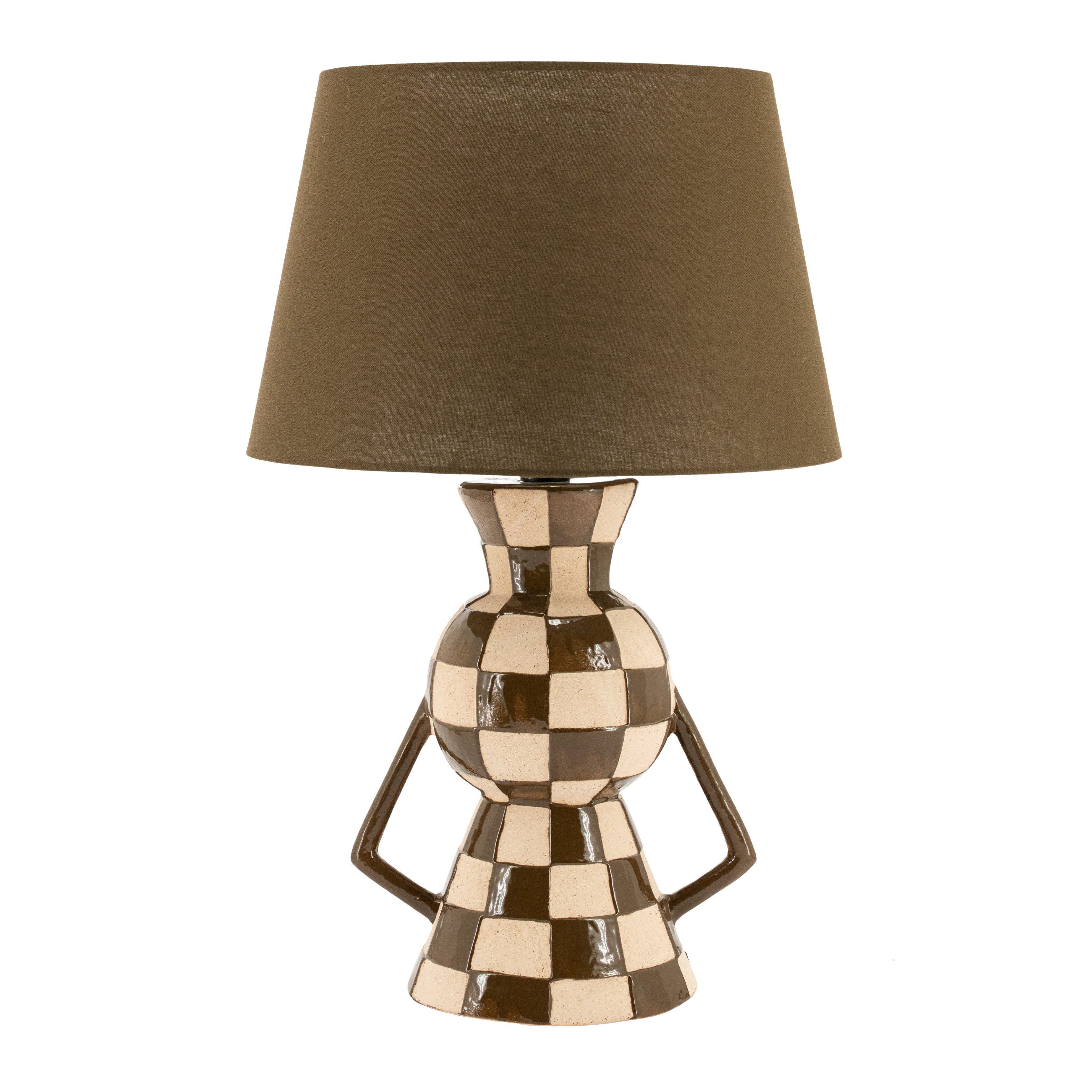 Lampa stołowa BLOCSY ONE brązowy z beżowym