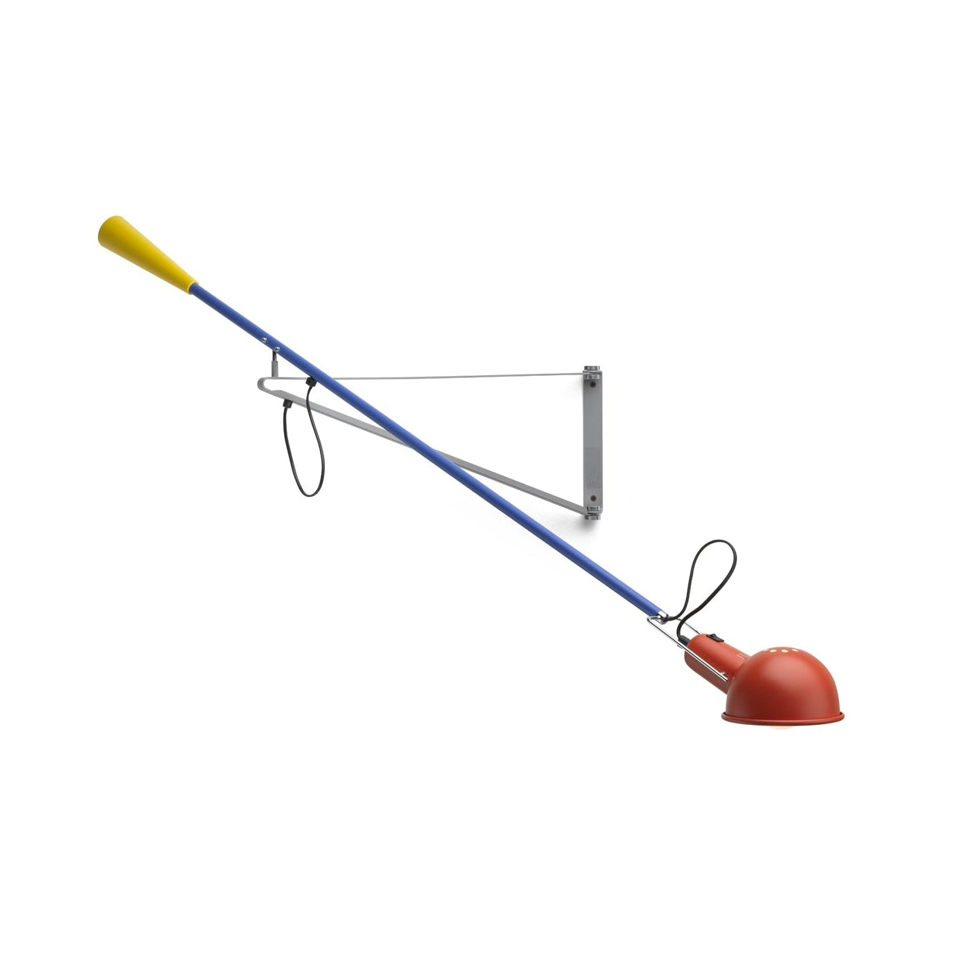 Wandleuchte mit Arm 265 CHROMATICA rot mit blau und gelb