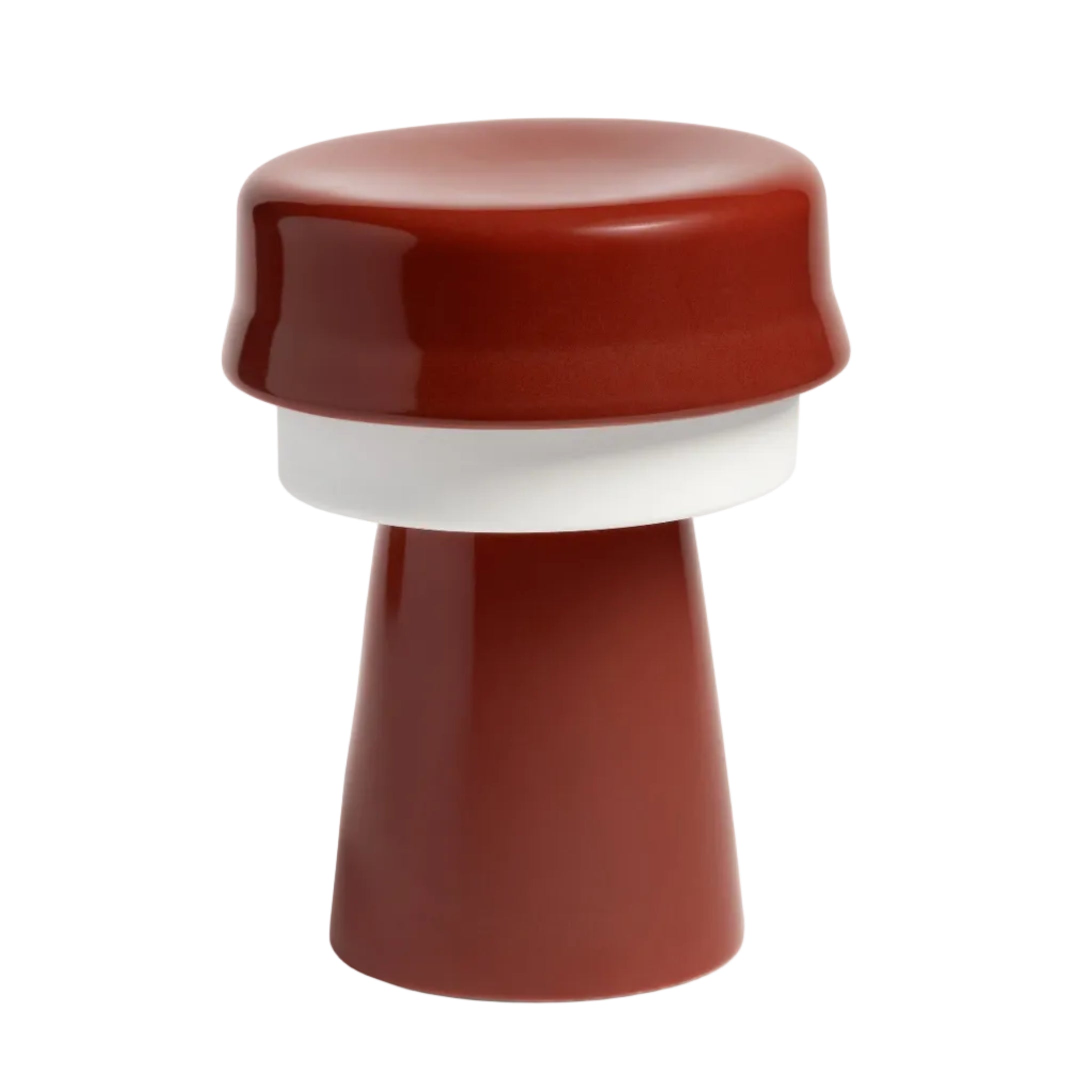 Burgundy table lamp HAT with white