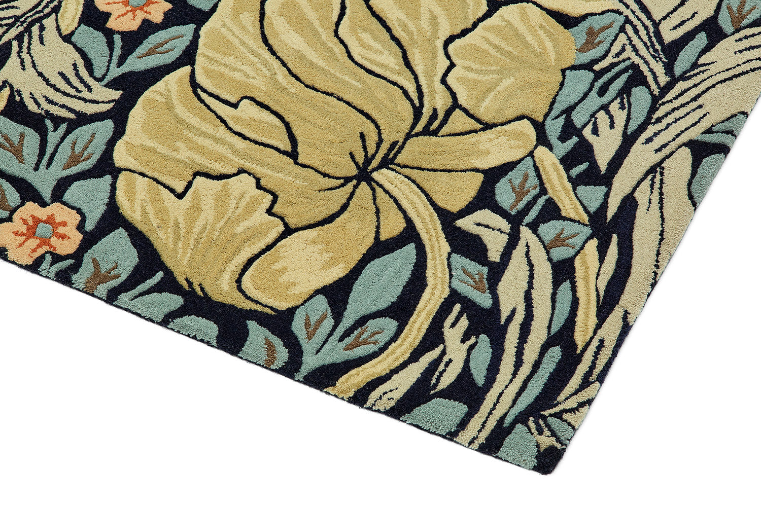 PIMPERNEL INDIGO Teppich blau und gelb
