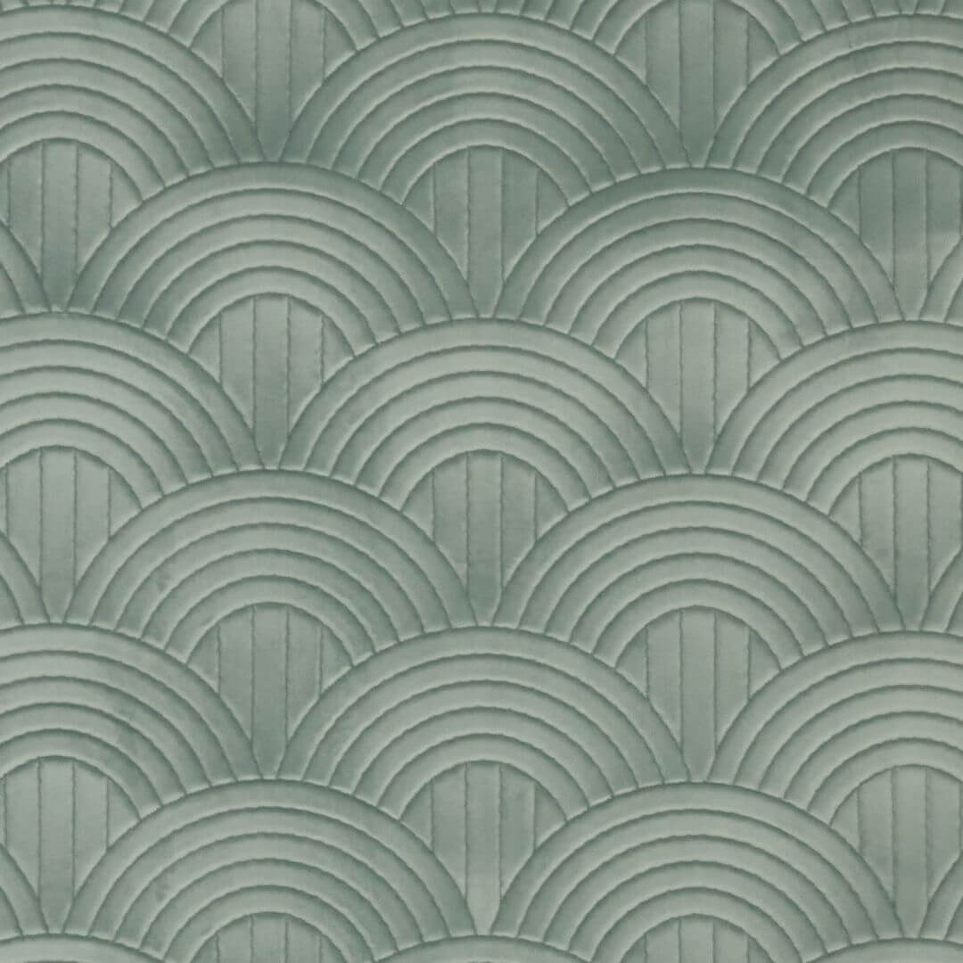 Textile wallpaper with geometric pattern VOLUTIS - CÉLADON mint green