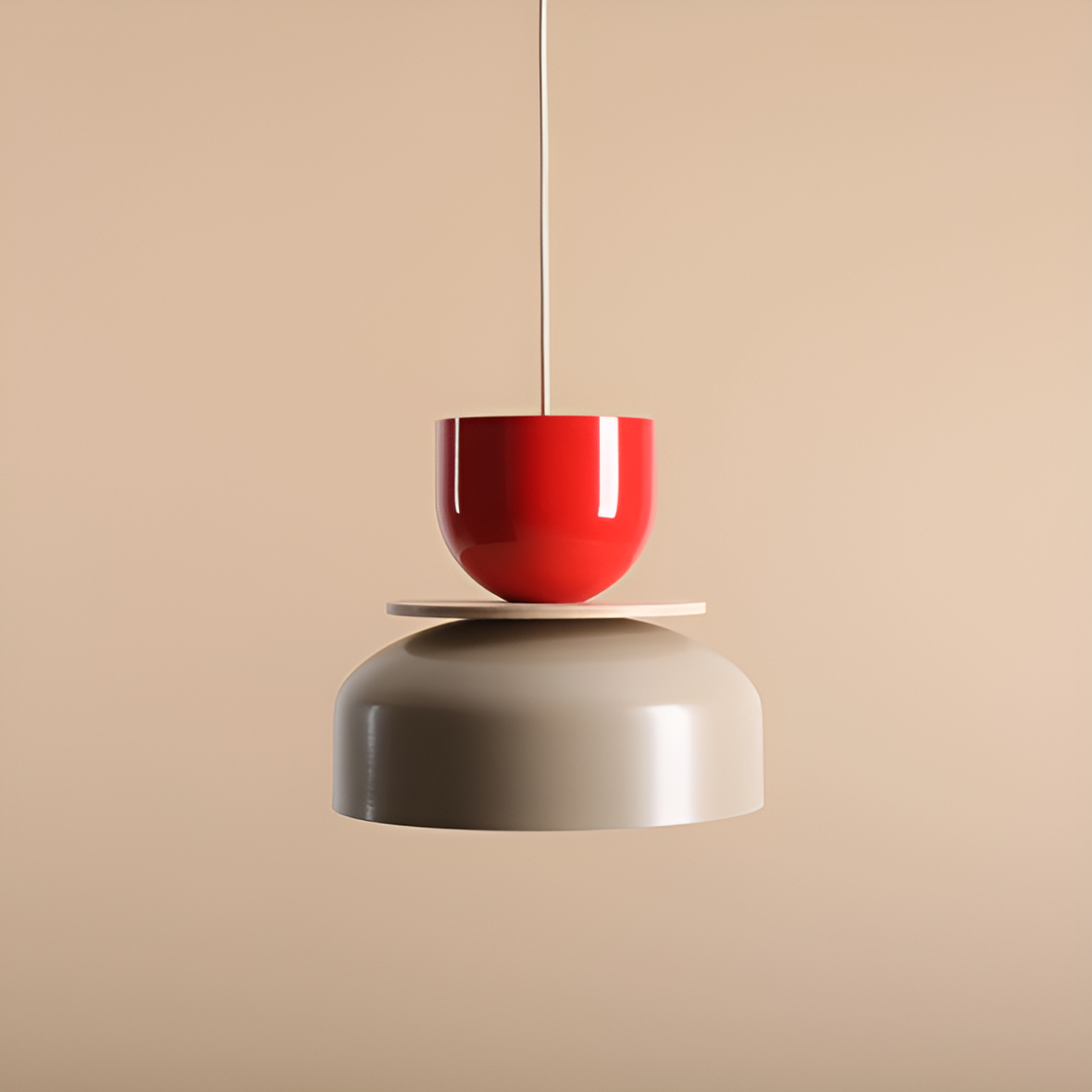 UTO Hängelampe rot mit beige