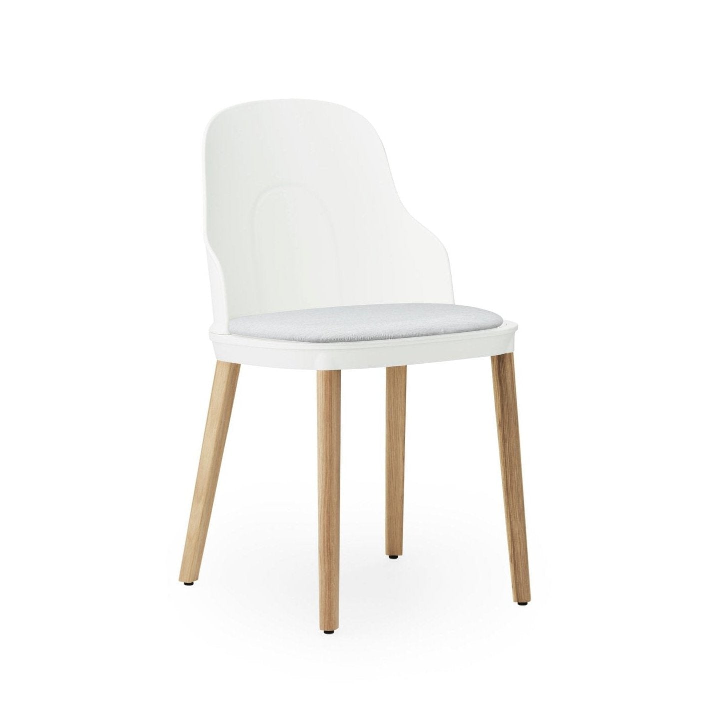 Sunbrella Canvas white allez chair with an oak base