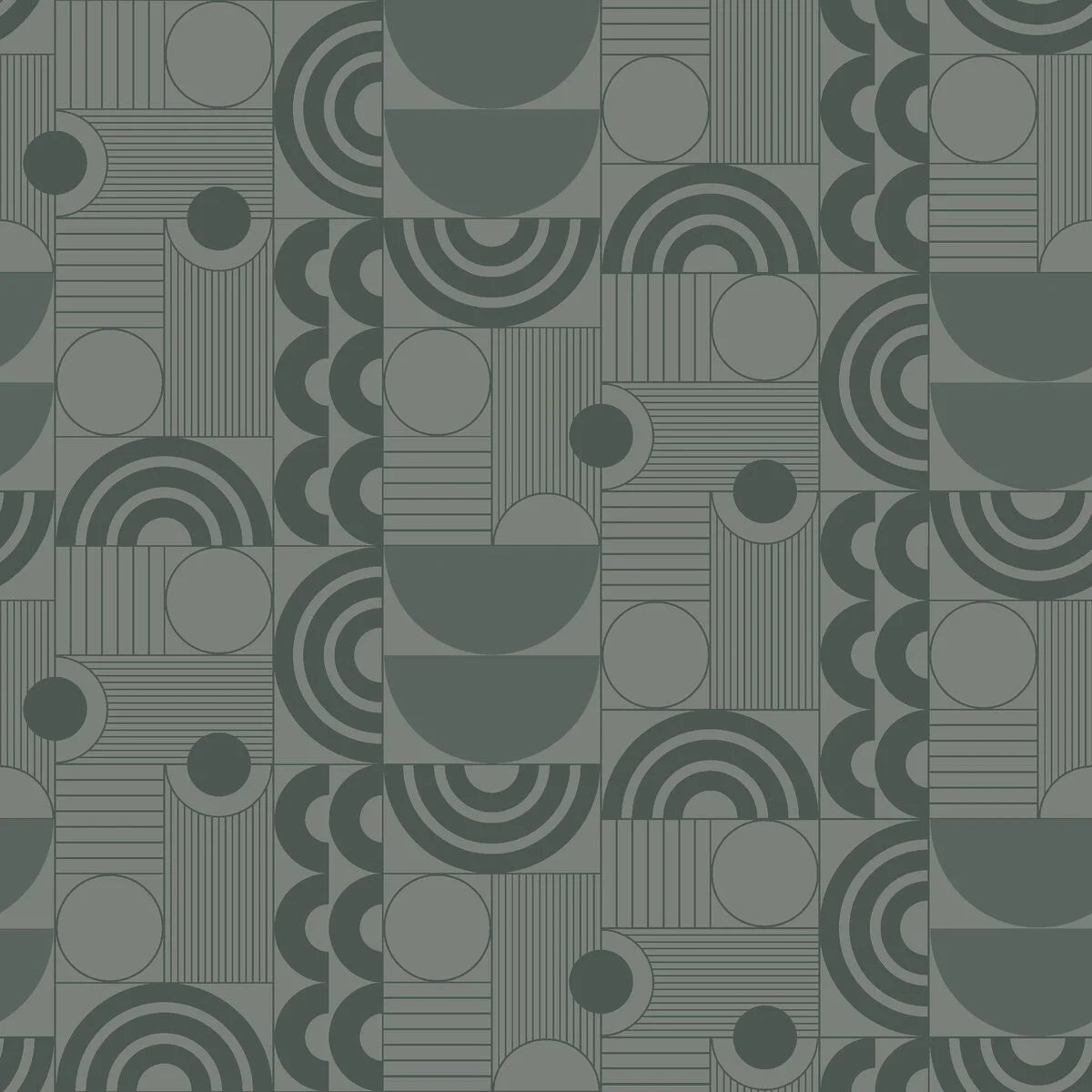 Non-woven paper wallpaper with a geometric pattern COSMOPOLITAN green