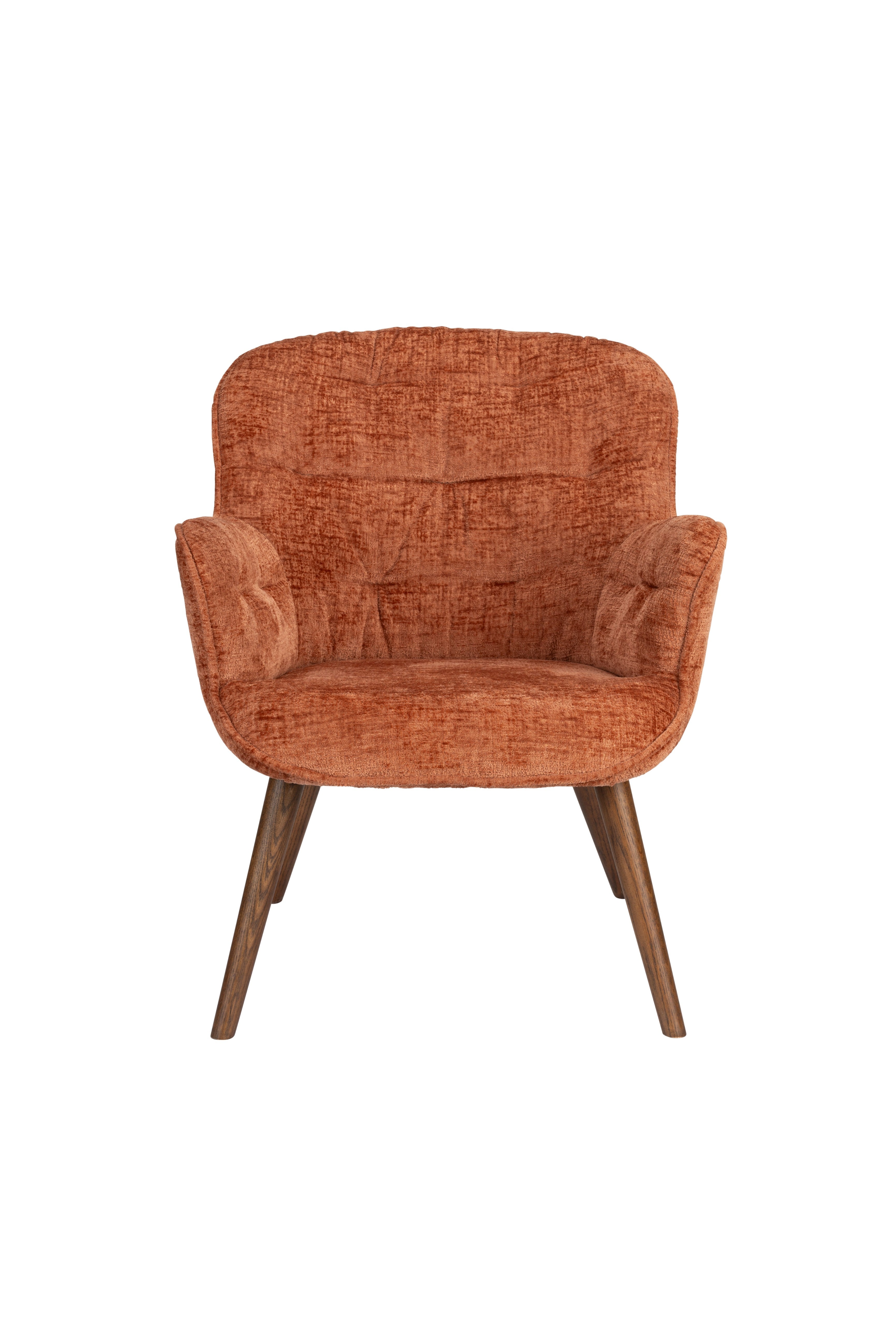 LENN armchair brown velvet with wooden base