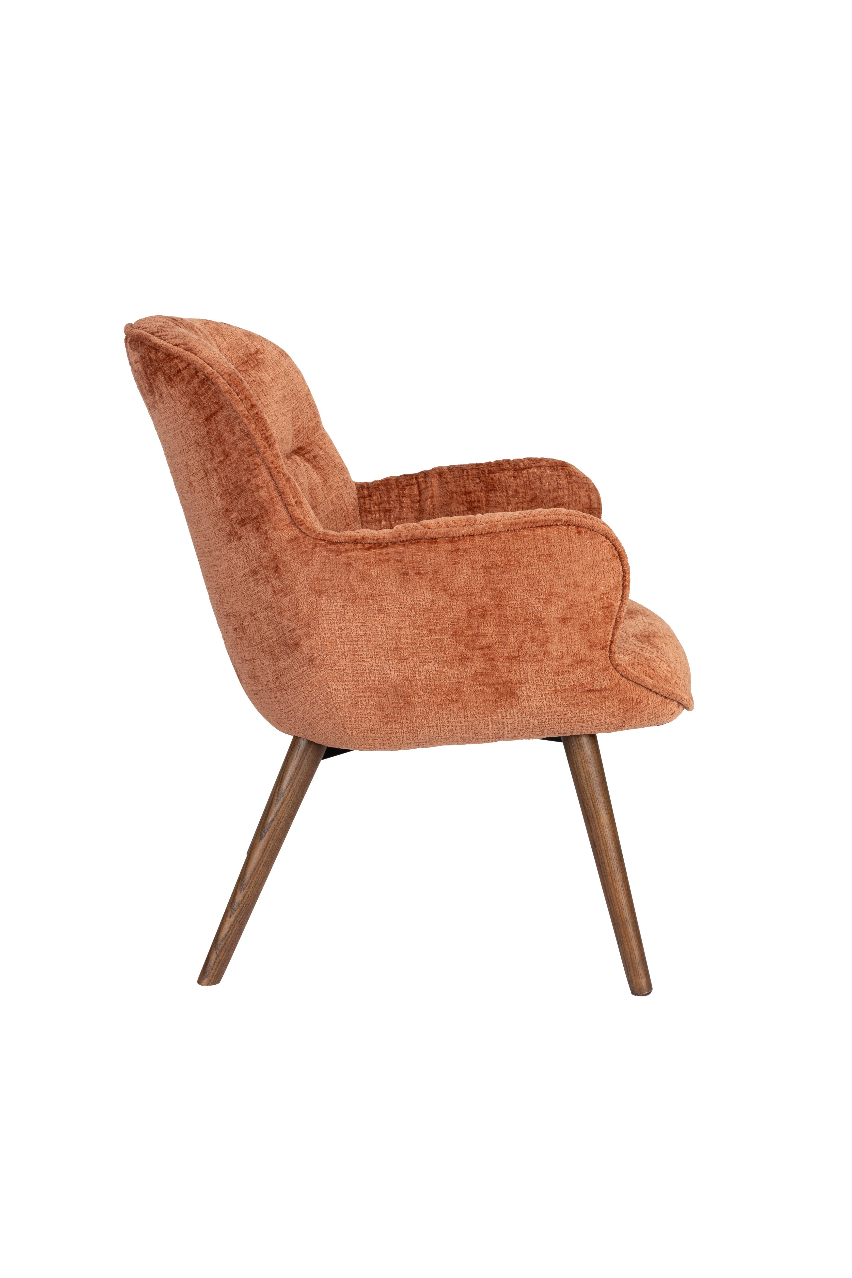 LENN armchair brown velvet with wooden base