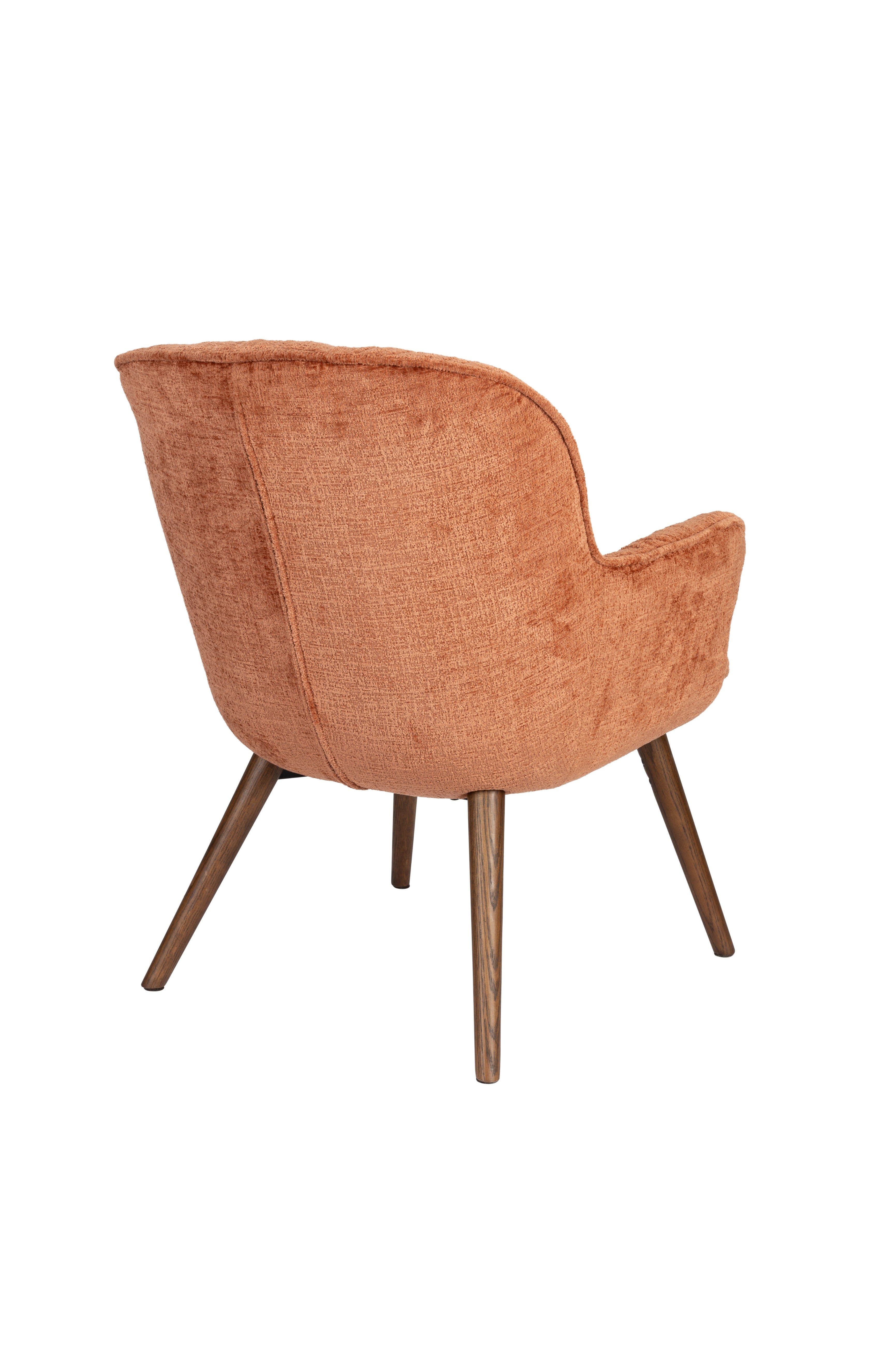 LENN armchair brown velvet with wooden base
