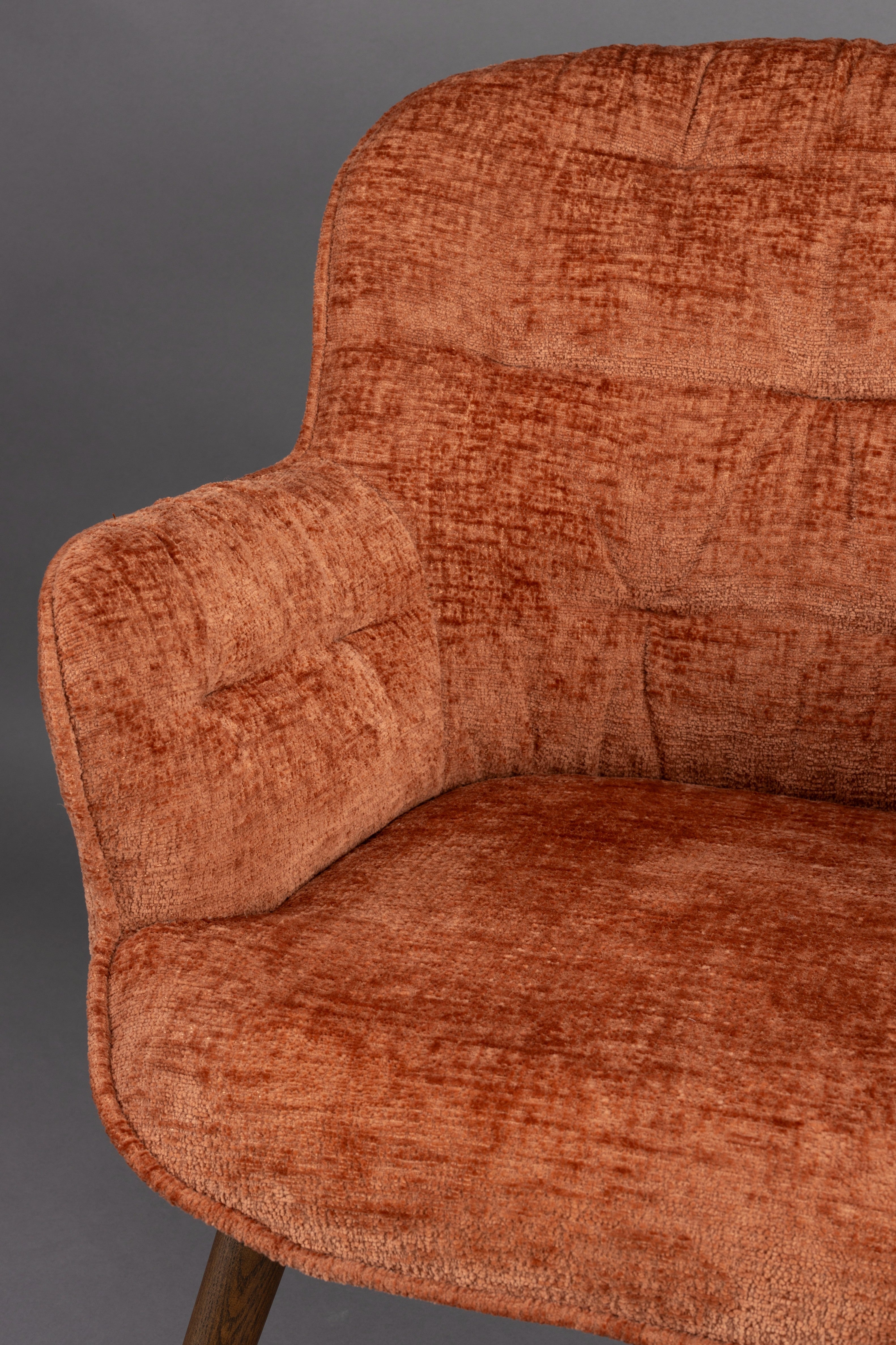 LENN armchair brown velvet with wooden base