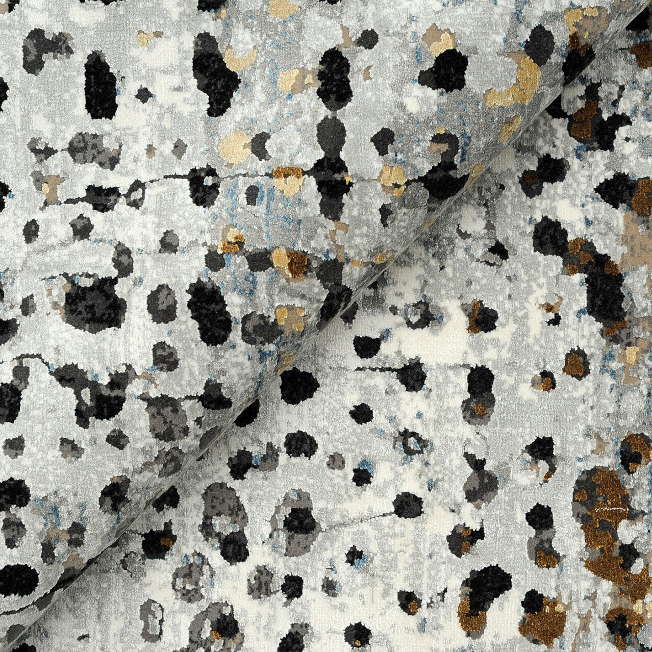 ROYAL Gray Polka Dot Rug with Black and Brown