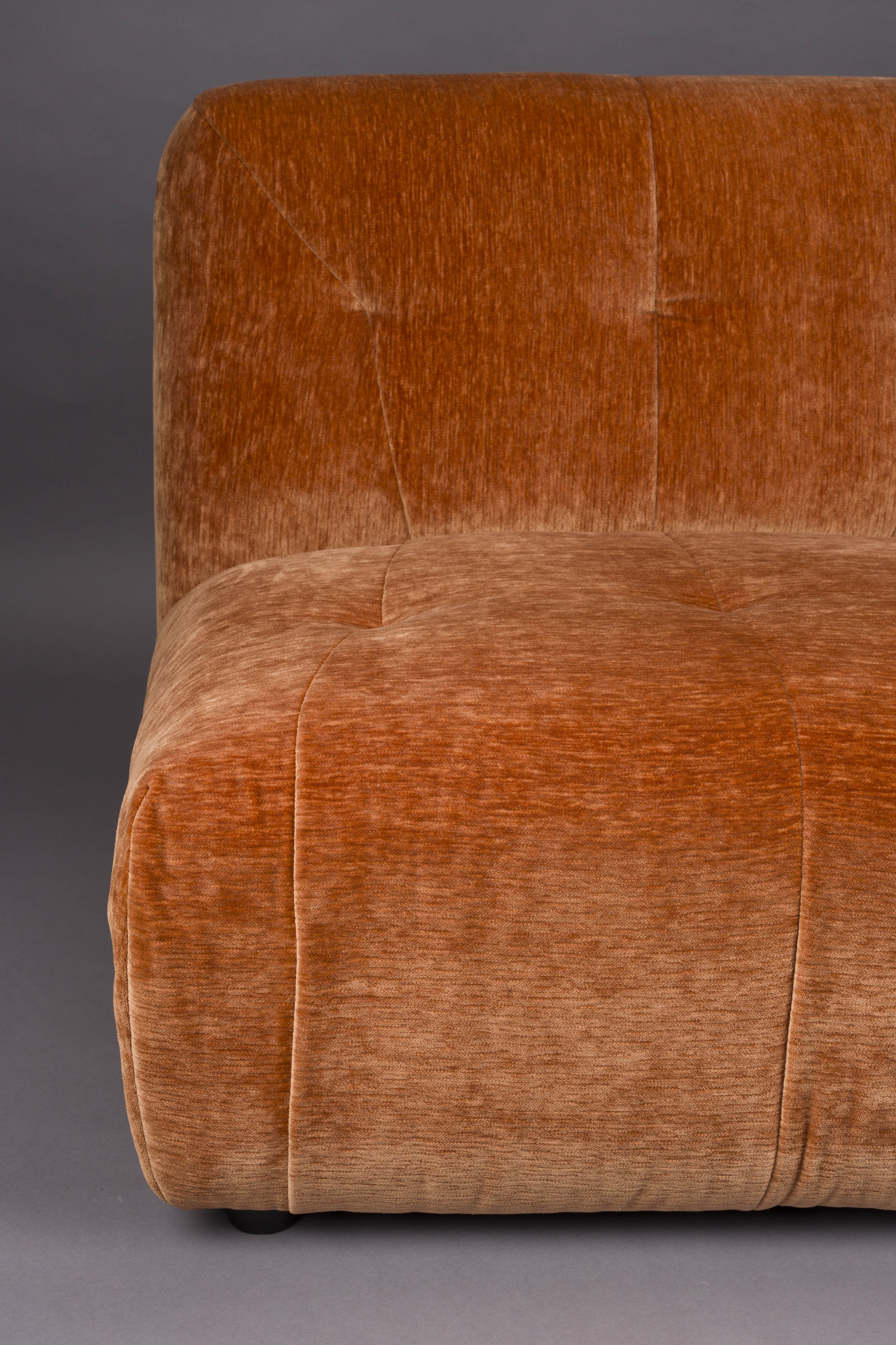 Modulsofa GIADA - mittleres Element braunes Velvet