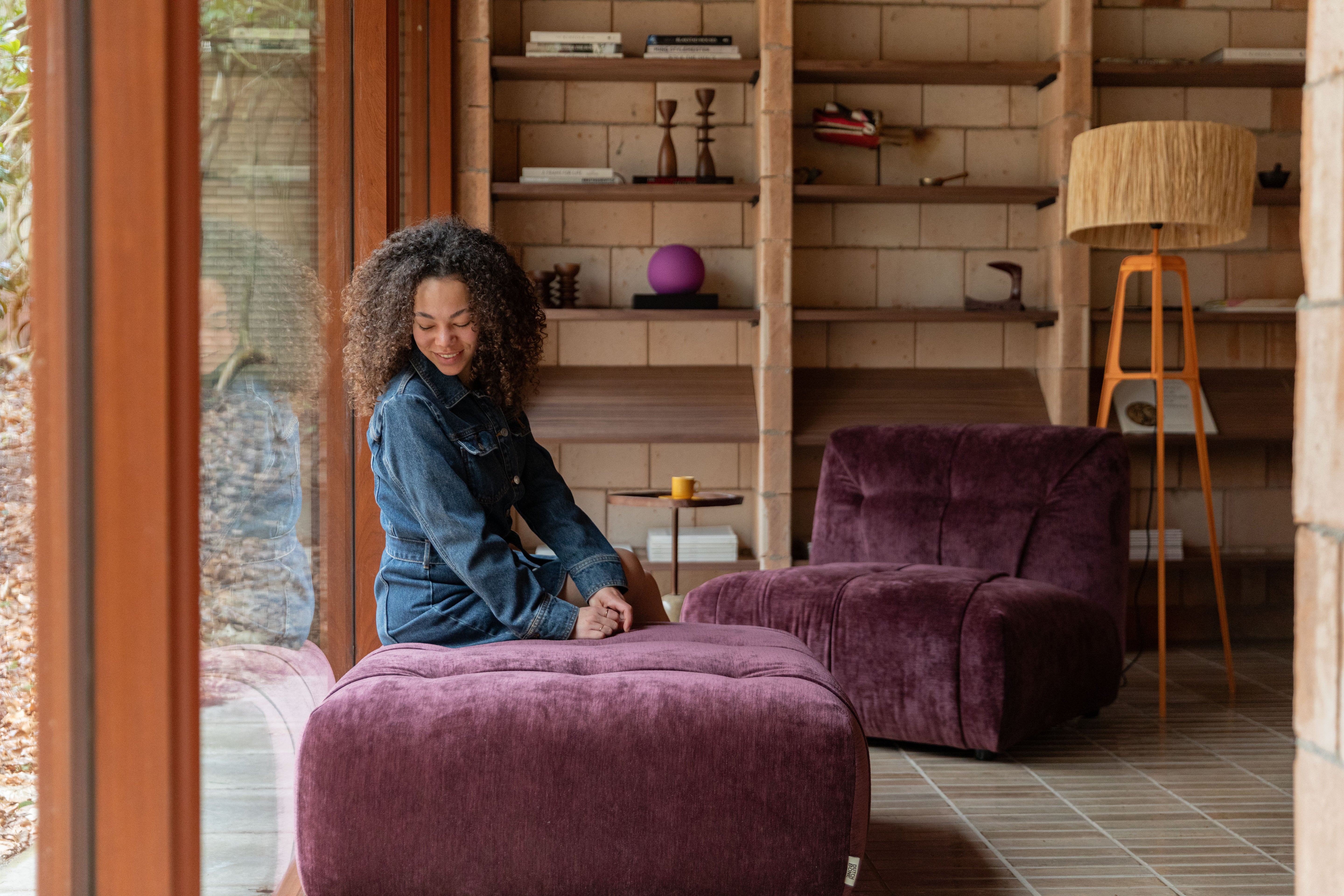 GIADA modular sofa - 1-seater plum velvet element