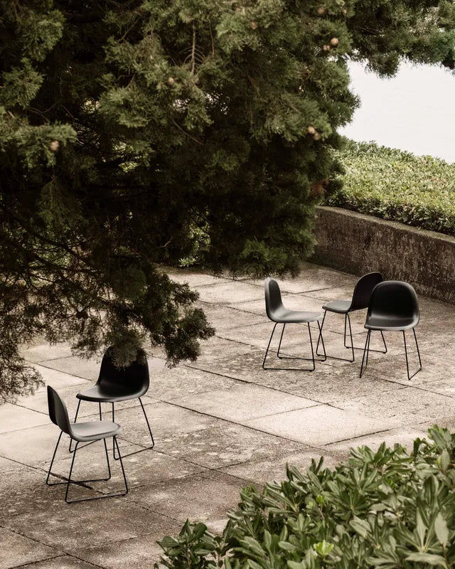 GUBI 3D Chair with White Seat and Black Base