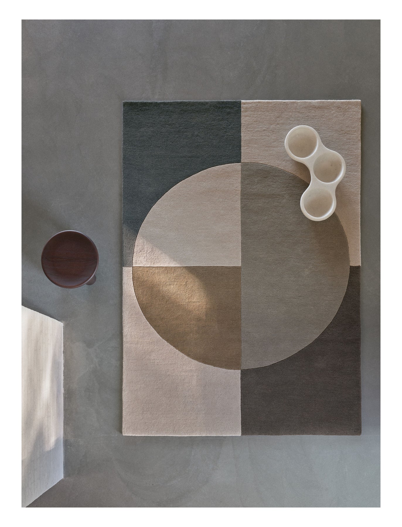 Teppich RADIALITY - OLIVE beige mit braun