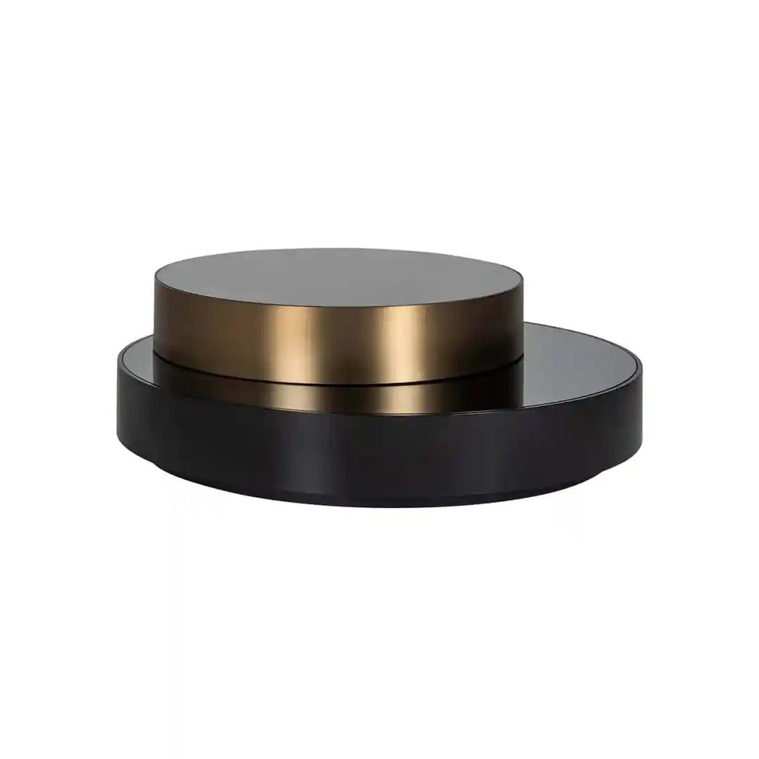 SLICE black coffee table with brass