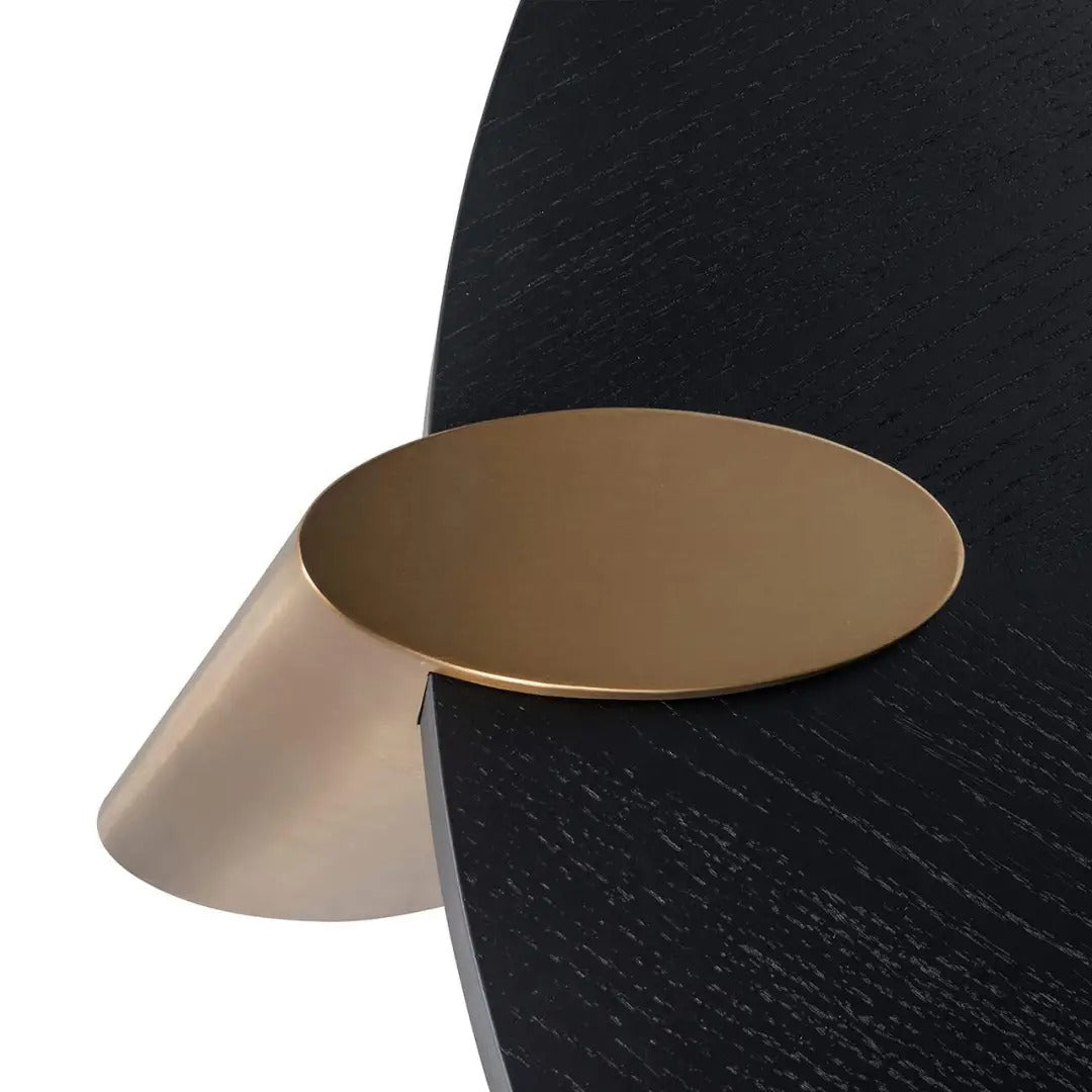 BRODY black coffee table with brass base