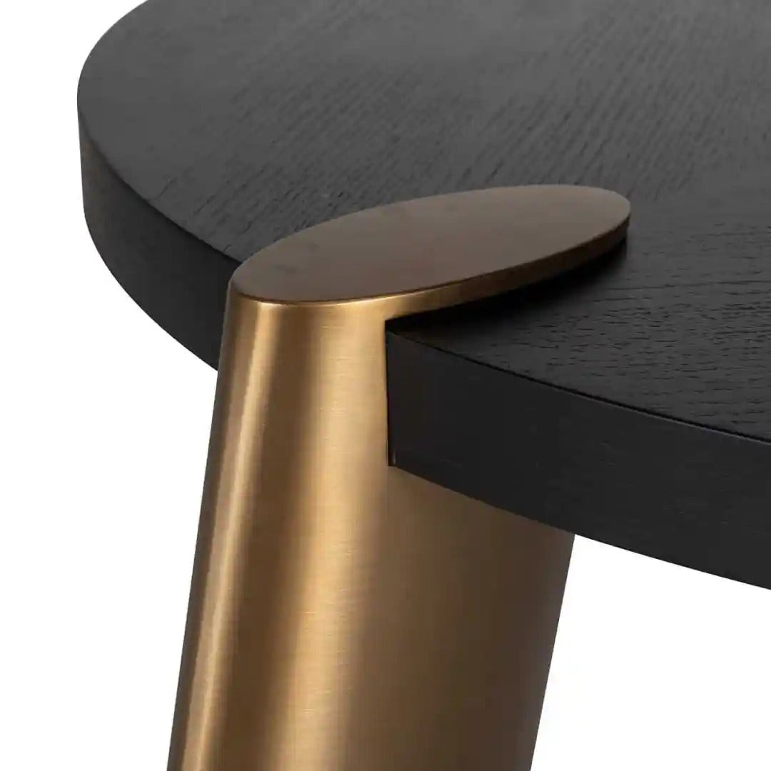 BRODY black coffee table set with brass base