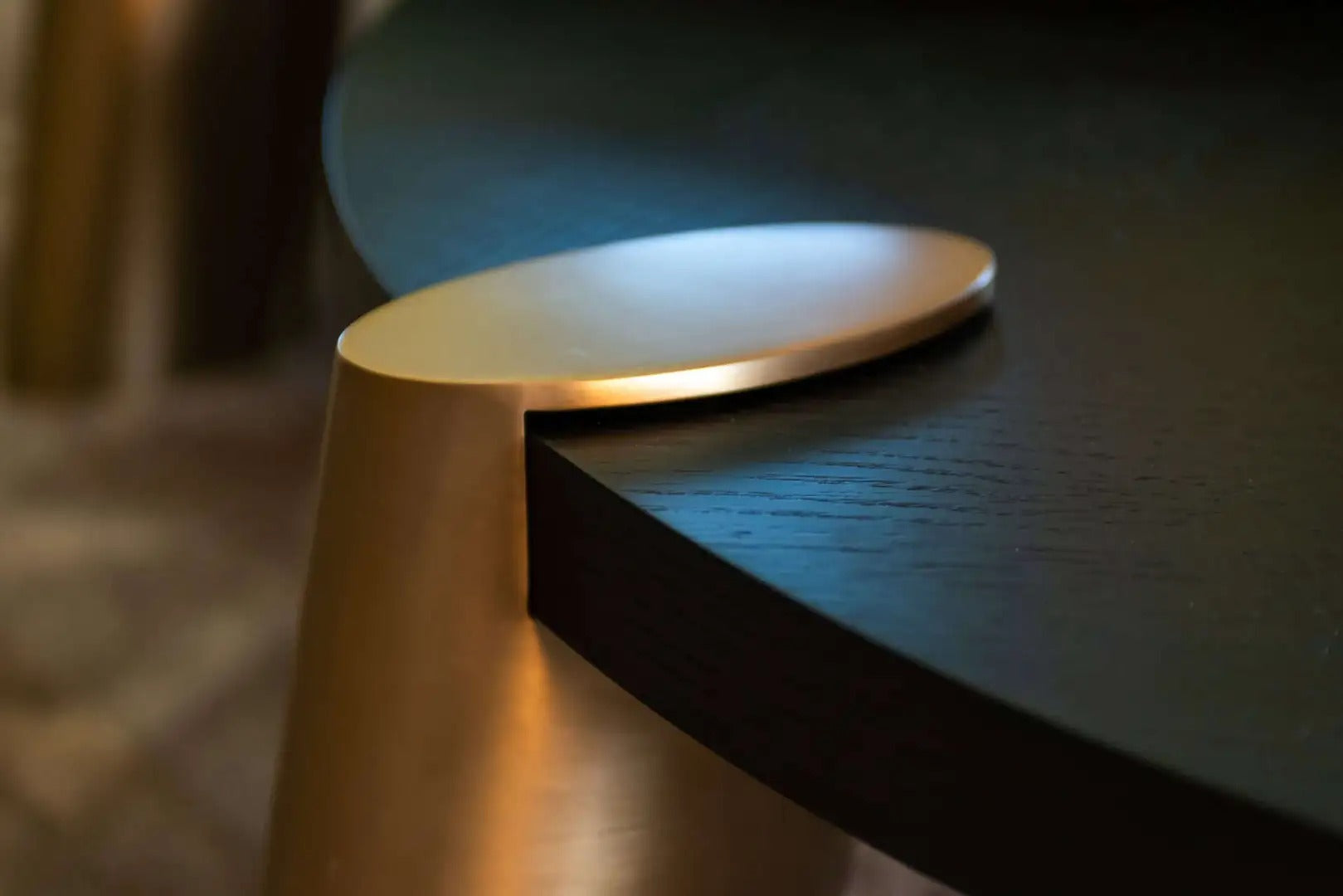 BRODY black coffee table set with brass base