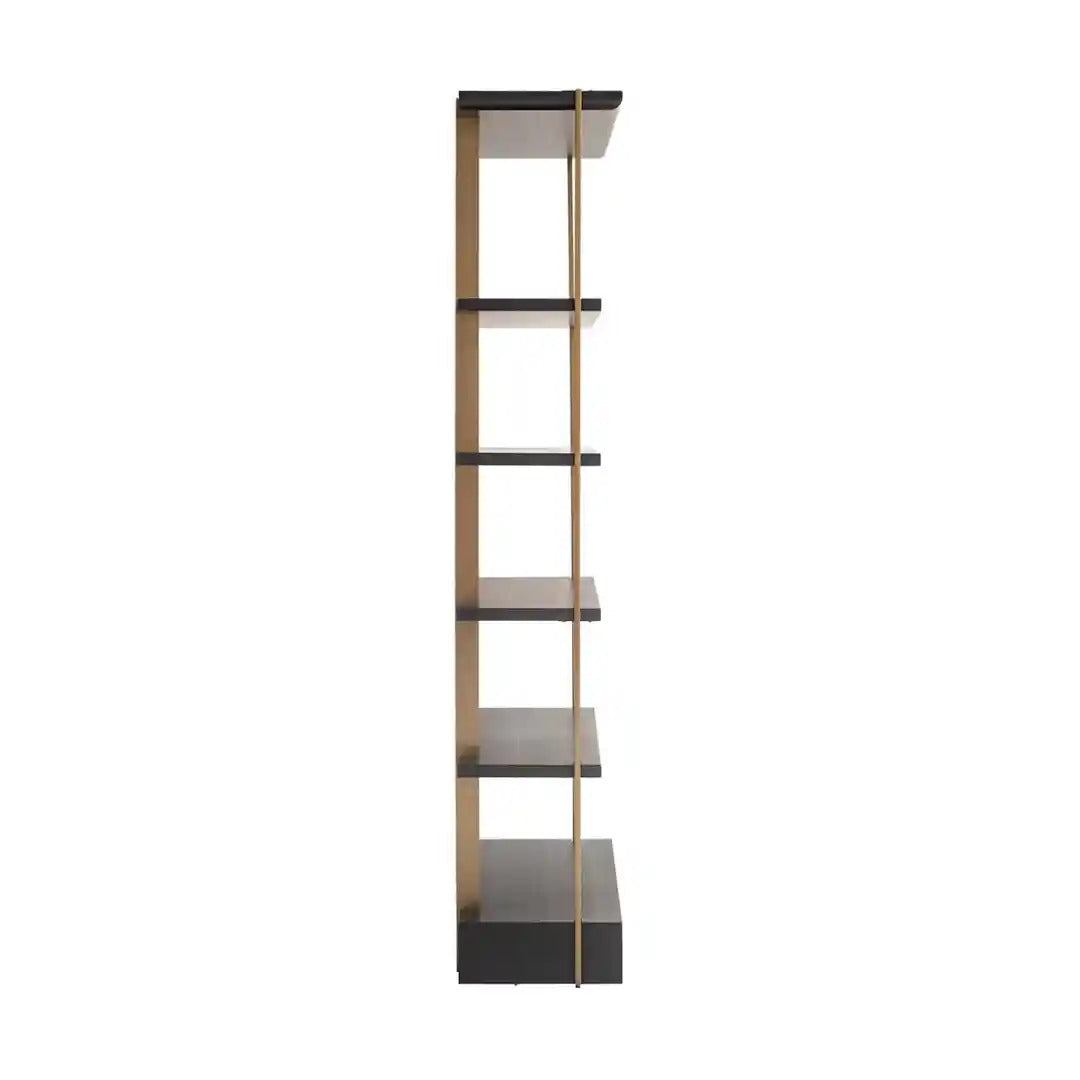 Regal RIGLEY schwarz mit messingfarbener Veredelung