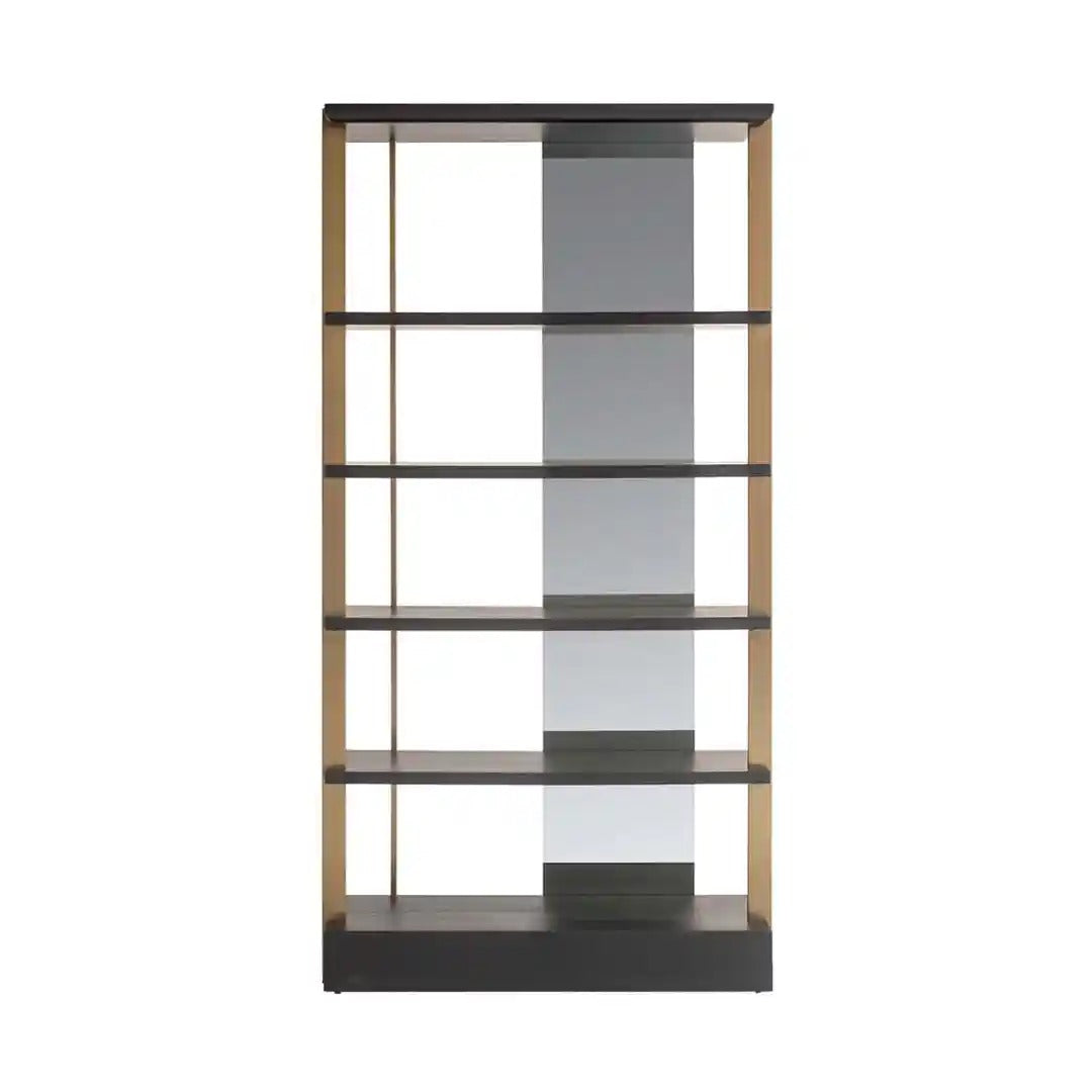 Regal RIGLEY schwarz mit messingfarbener Veredelung