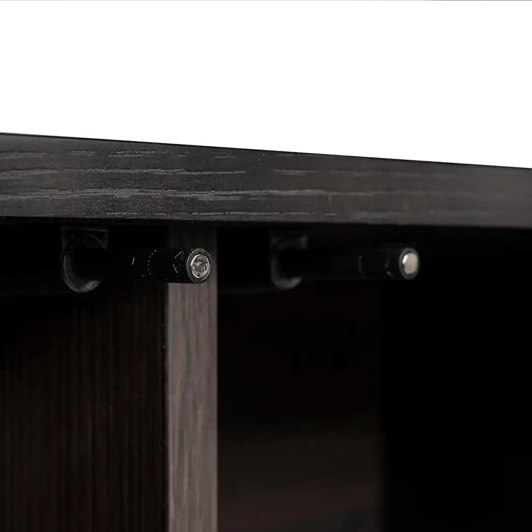 DAX black chest of drawers with brass finish
