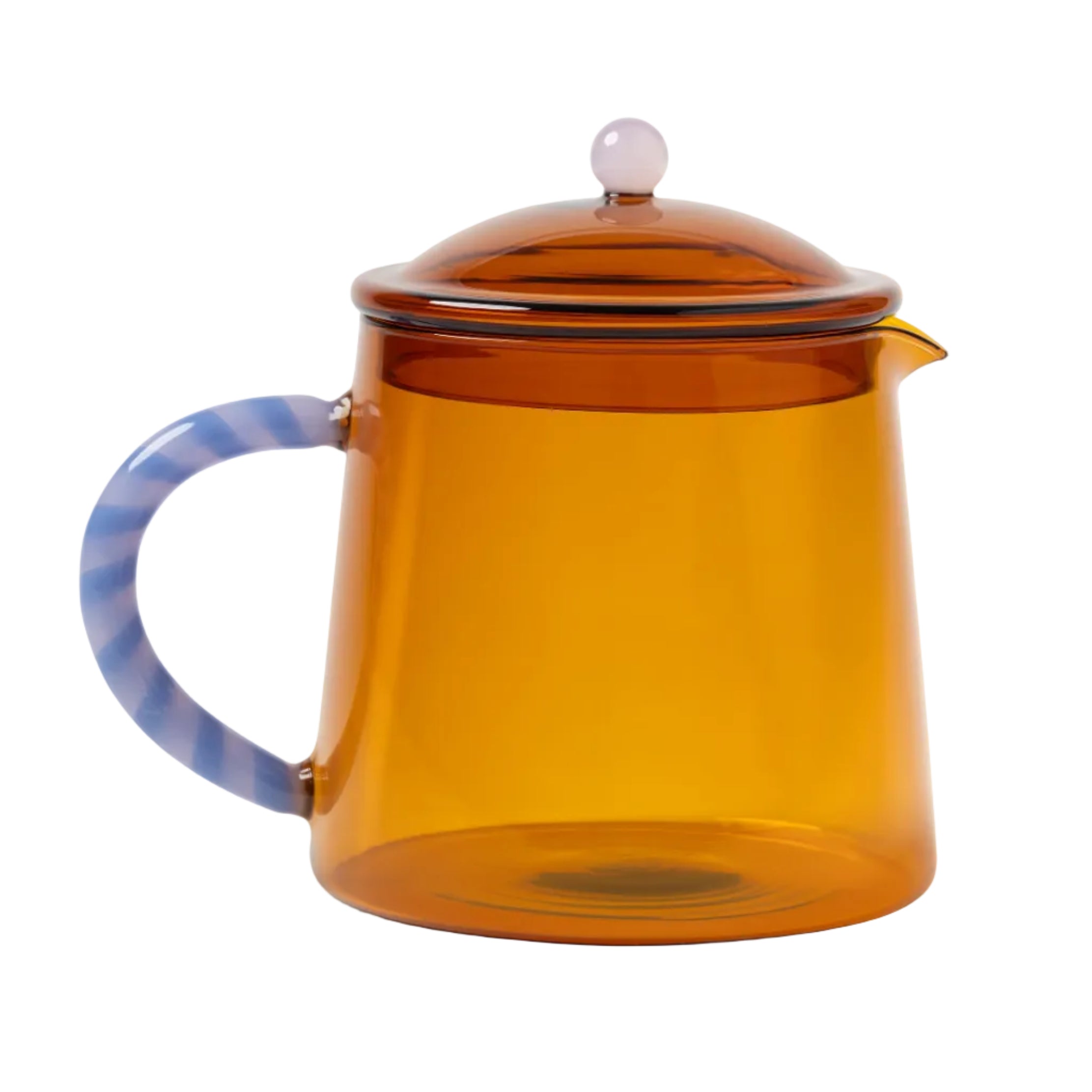 Glaskanne DUET bernsteinfarben mit lila